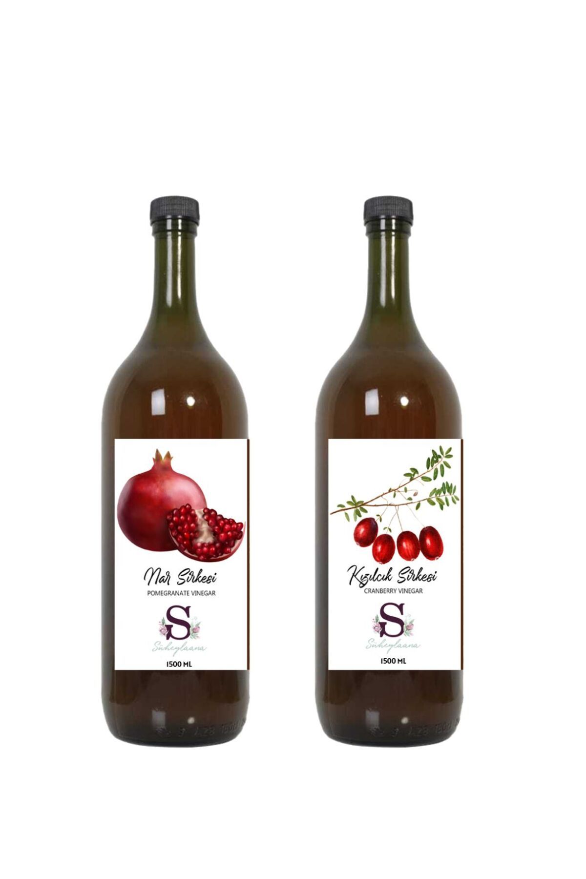 Süheylaana Doğal Nar Sirkesi 1500 Ml - Doğal Kızılcık Sirkesi 1500 Ml
