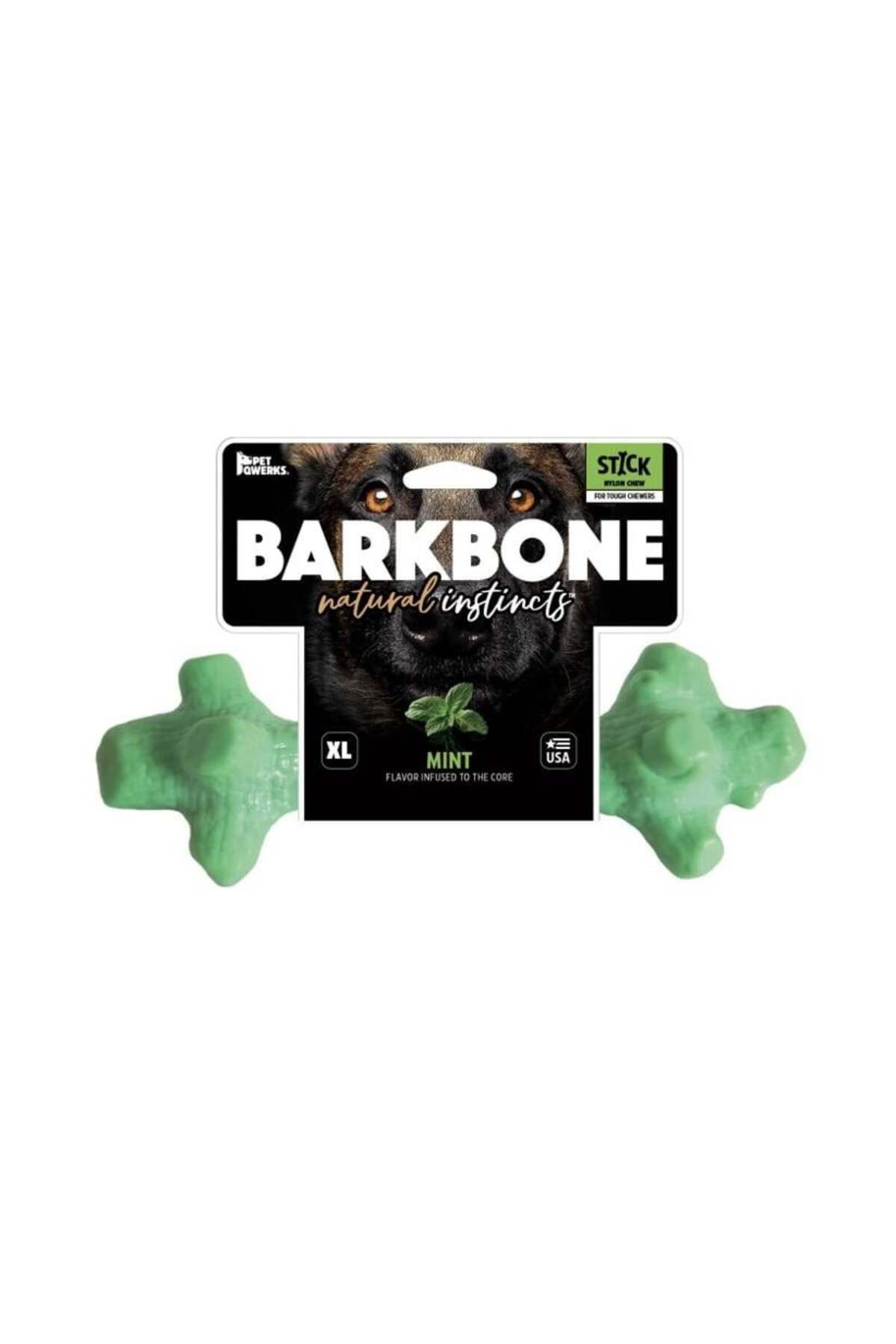 Pet Qwerks BarkBone Natural Nane Aromalı Bitmeyen Bitmeyen Köpek Çiğneme Kemiği (XL Boy)