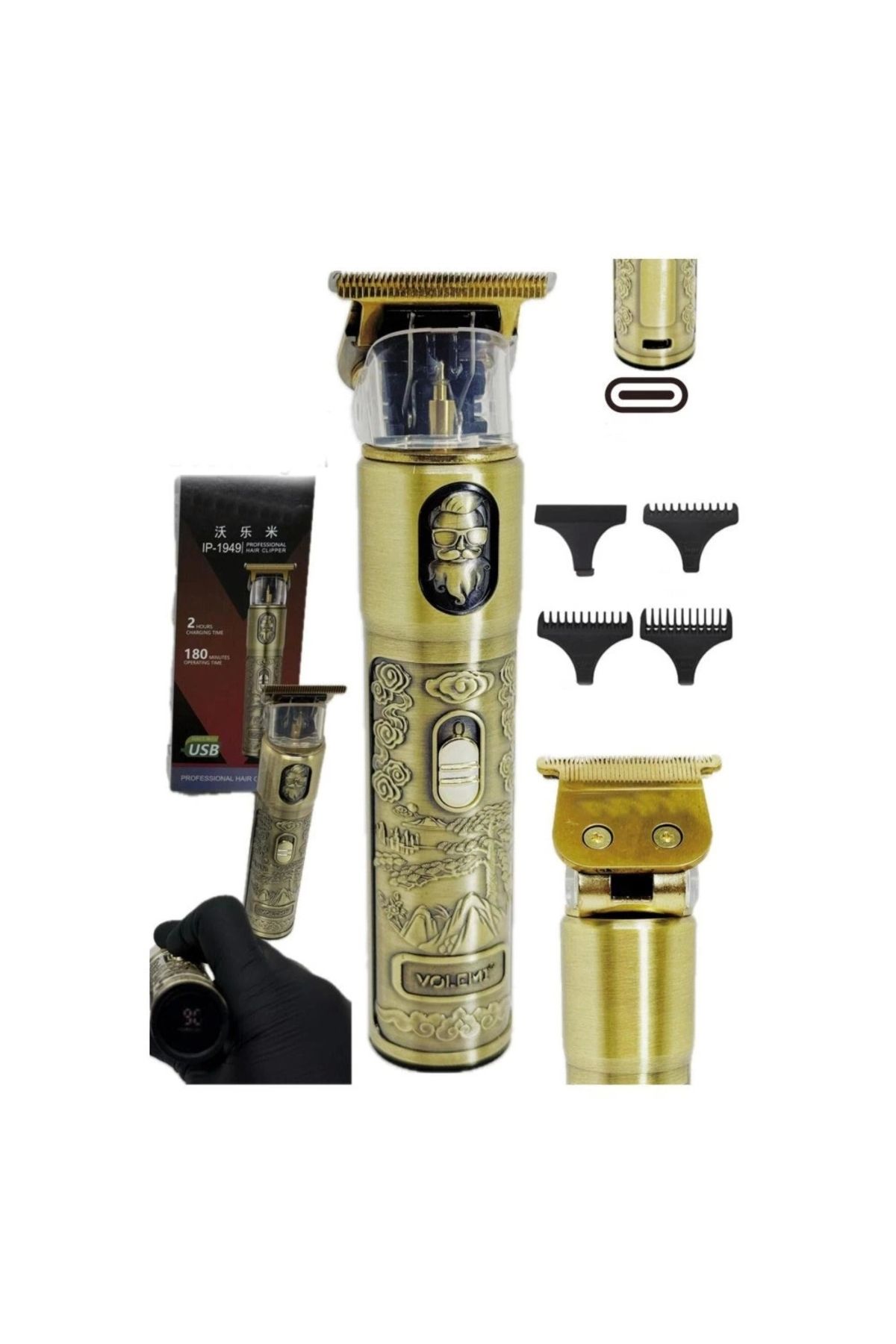 STOREMAX Şarj Göstergeli Sakal Lazer Öncesi Vücut Ense Çizim Sıfıra Yakın Tıraş IP-1949