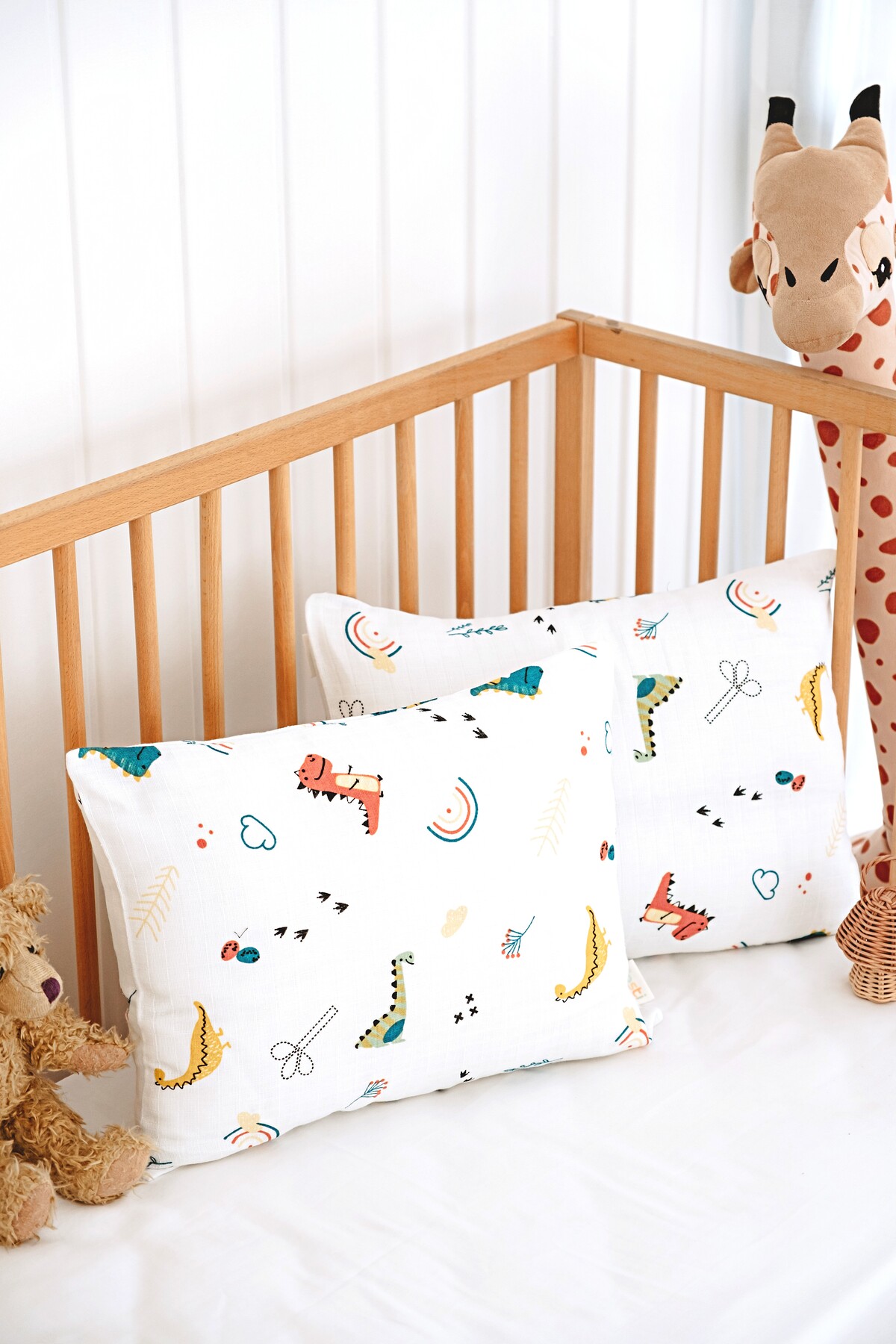 2 Pieces Patterned Muslin Baby / Kids Pillowcase 100% Cotton 45x35 Cm