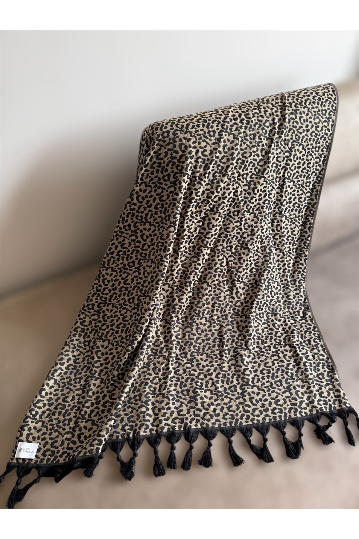 Blue Burgeon LEOPAR DESEN KOLTUK ŞALI KADIN OMUZ ŞALI LEOPARLI ŞAL