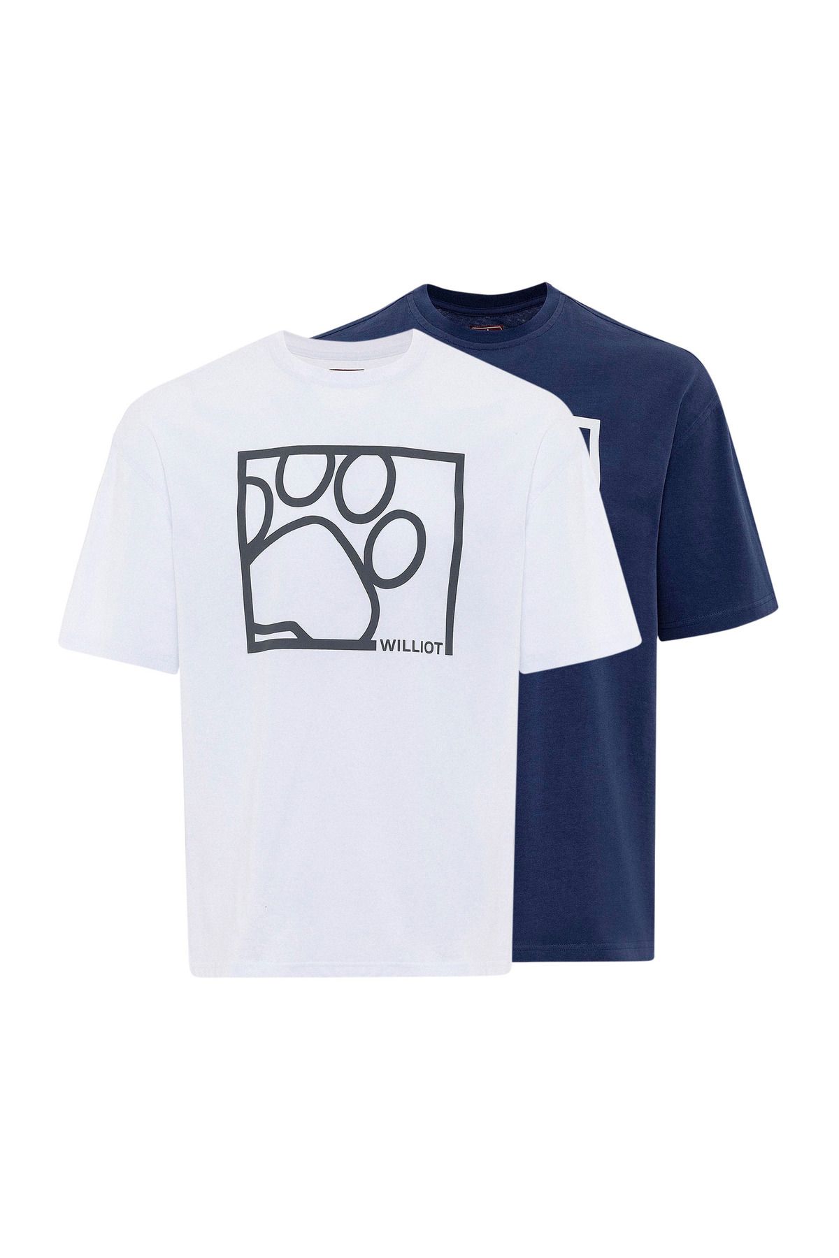Williot Raya Erkek Regular Fit Pati Baskılı 2'li T-Shirt