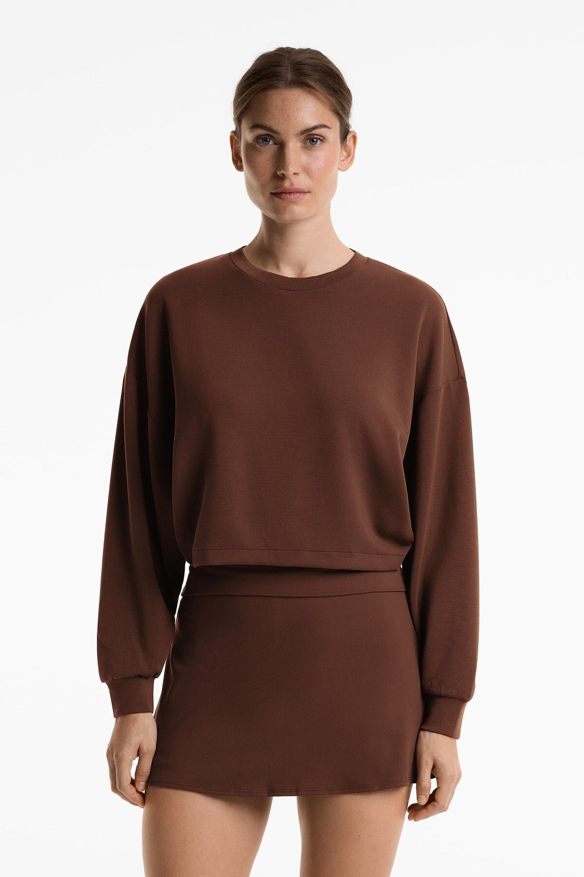 Oysho Modal içeren çapraz sırtlı crop sweatshirt