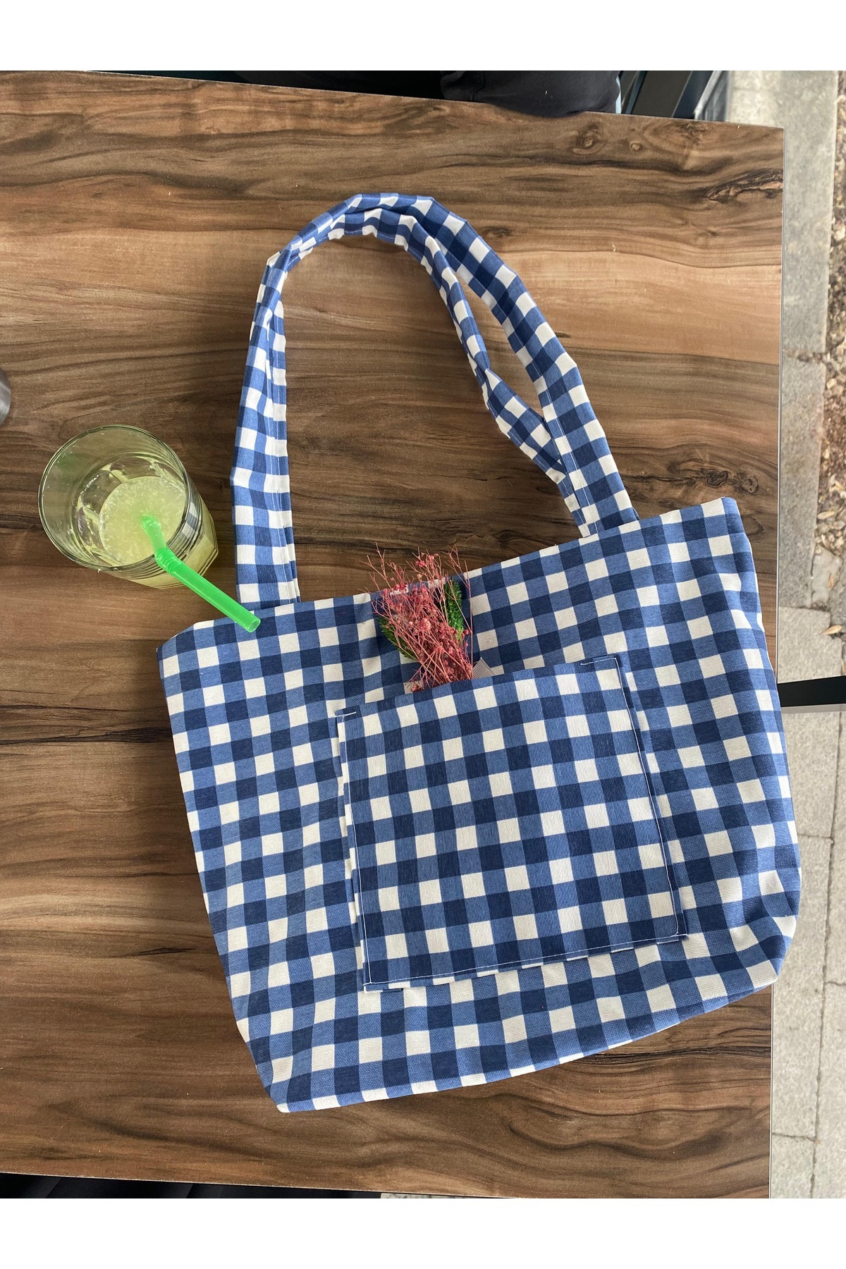 Handmade Su Geçirmez Pötikare kol çantası, Omuz Çanta, Laptop çanta,Kitap çanta Astarlı çanta makyaj çanta görsel 5