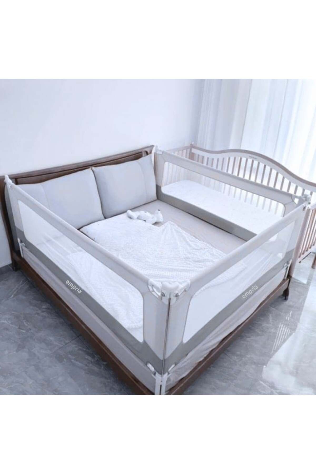 Empria Pachet: 3 Bariere De Siguranță Pentru Pat Copii, Cu Dublă Siguranță, Pat 160x200 Cm - One Size