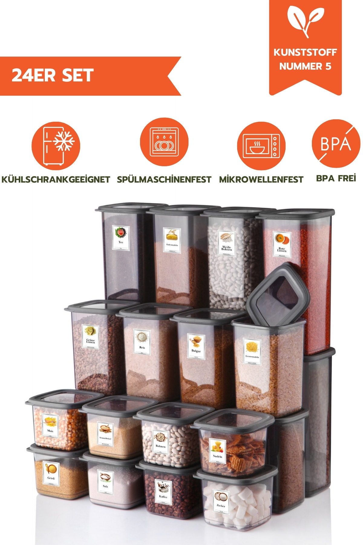 GİNZAMAİSON FRESCA 24-TEILIGE AUFBEWAHRUNGSBOX ANTHRAZIT