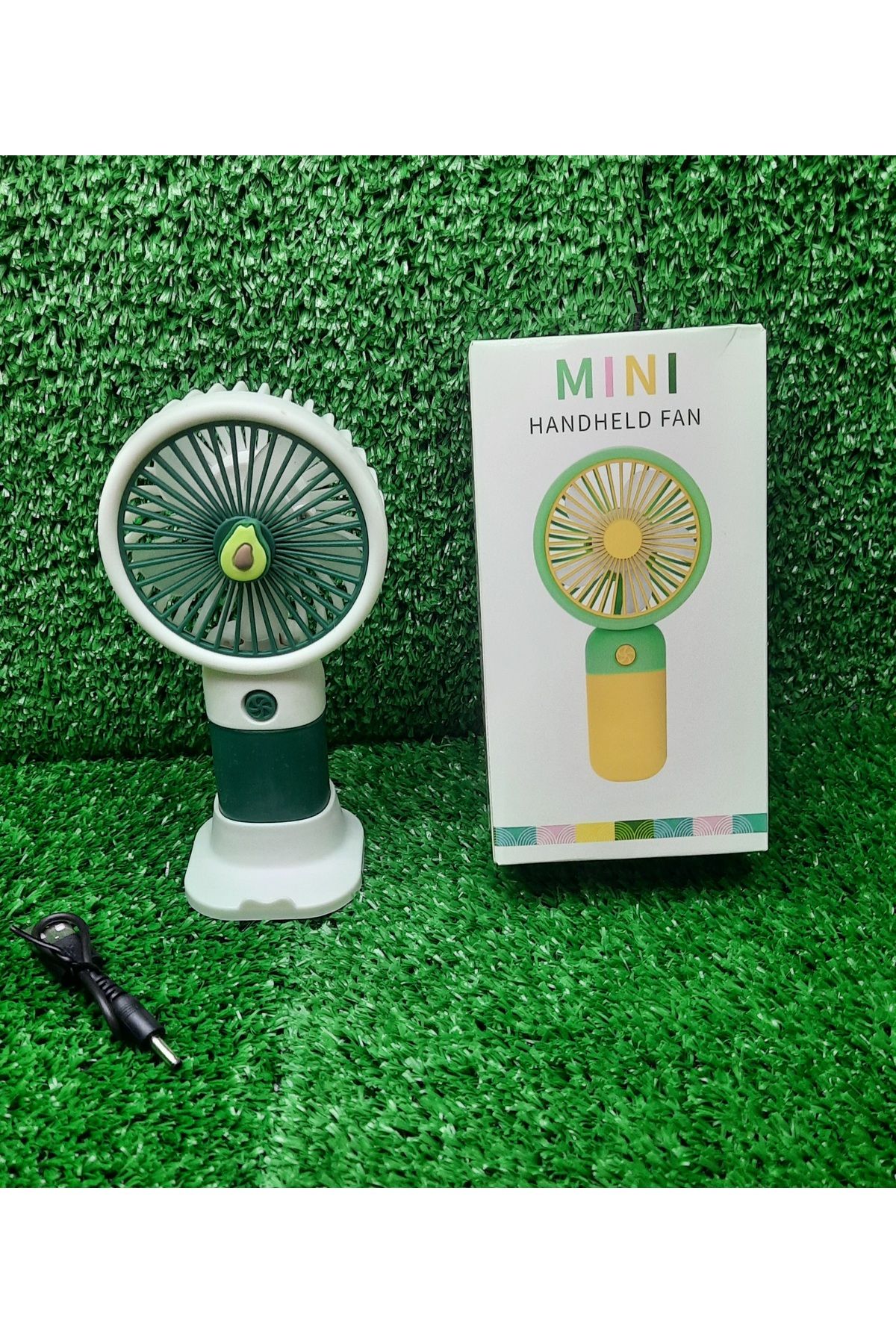 TOYSTAR Taşınabilir Şarjlı Mini El Fanı , Masa Fanı Güçlü Vantilatör Pervane Yeşil 15 cm