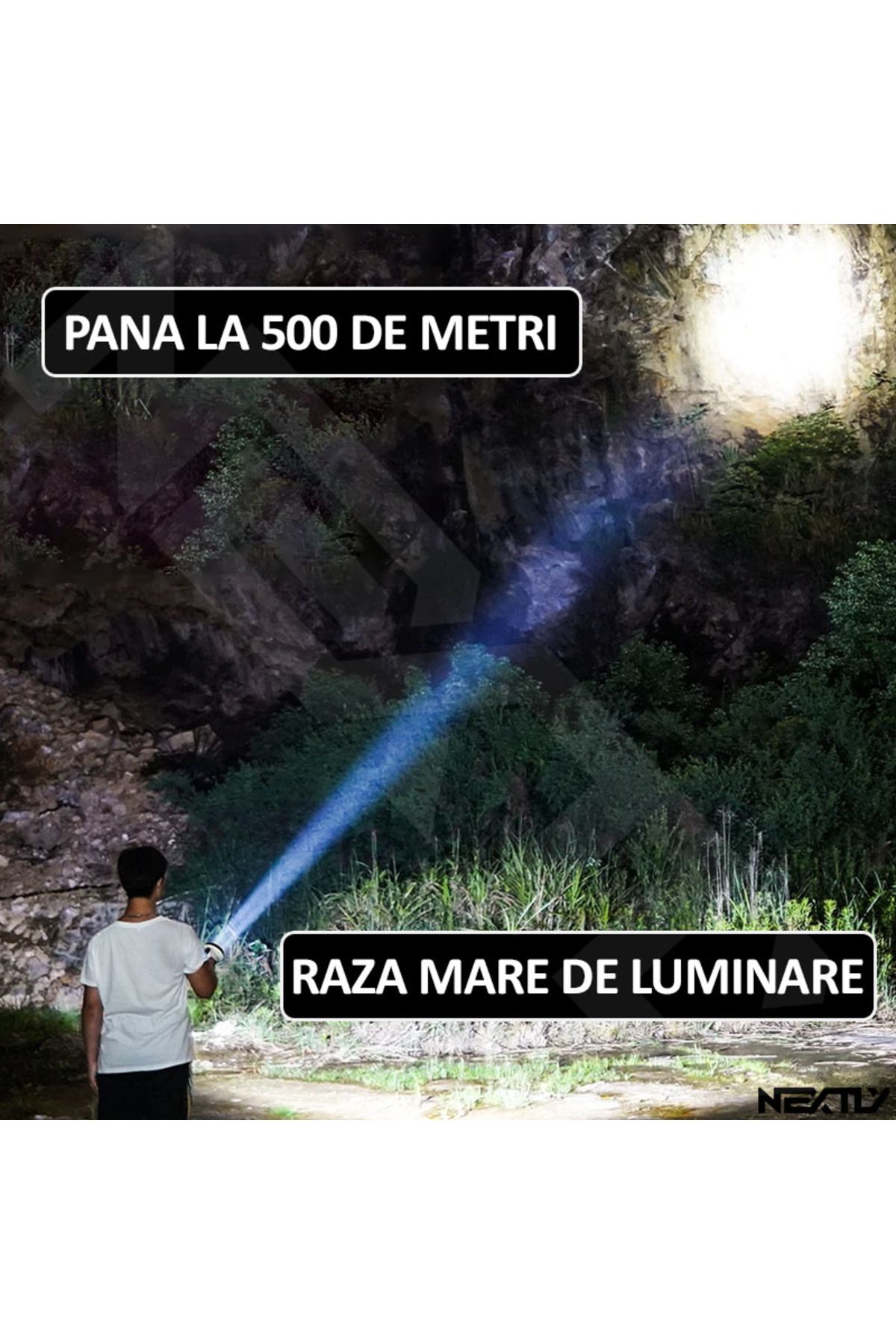 NEXTLY-Lanterna Led, Portabila, , 24 X Led Cob, 1 X Led Smd, Design Tip Felinar, 3 Surse De Lumina 6