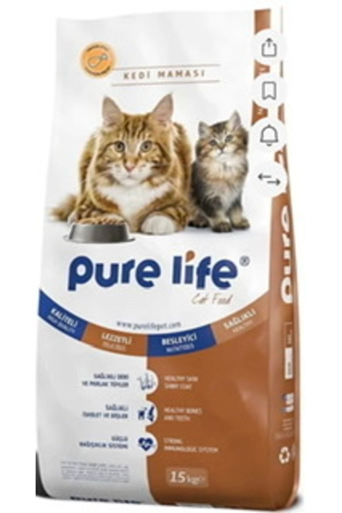 PureLife PURE LİFE Tavuk Etli Yetişkin Kedi Maması 15 Kg