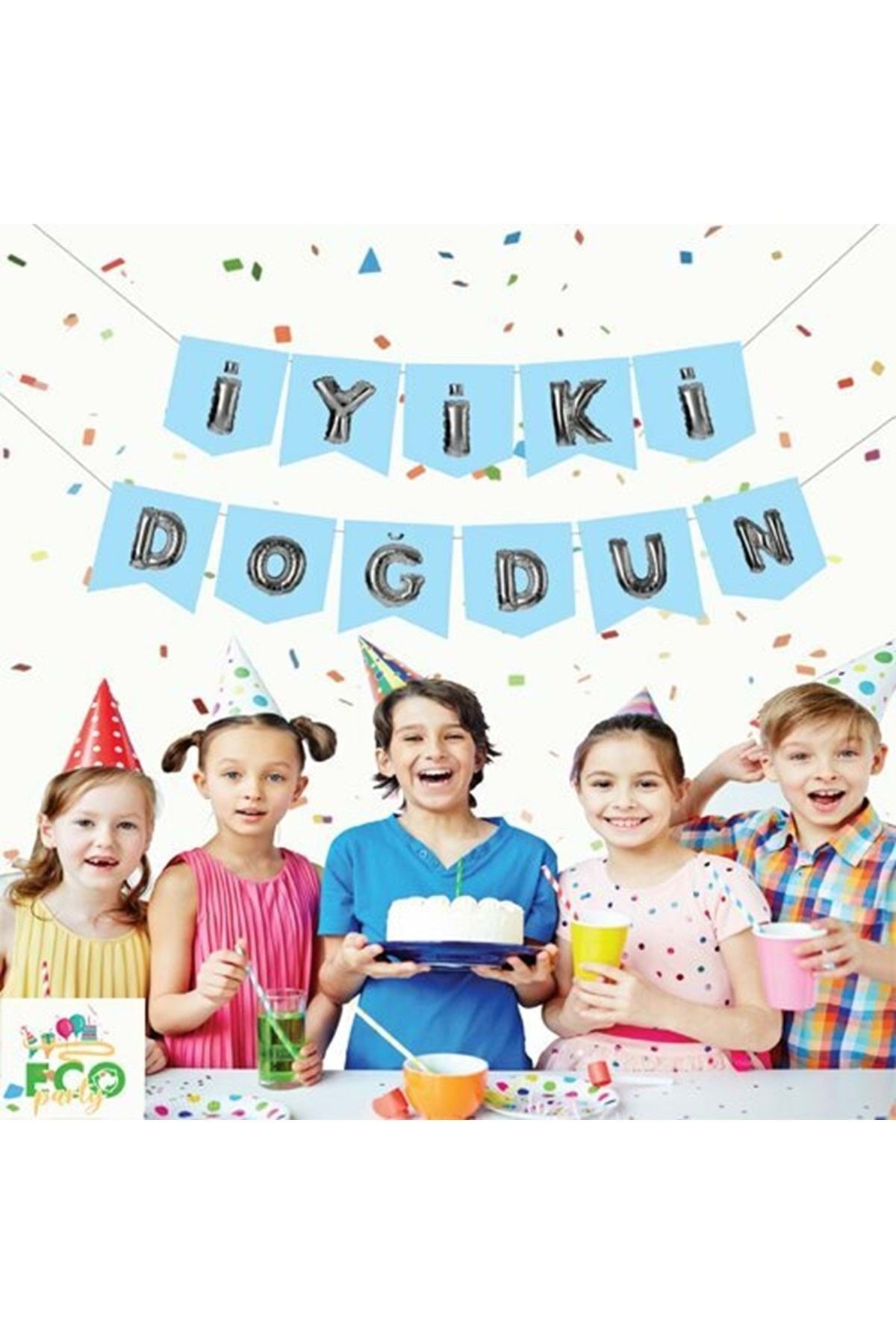 Almira Mavi Silver İyiki Doğdun Zarflı Banner