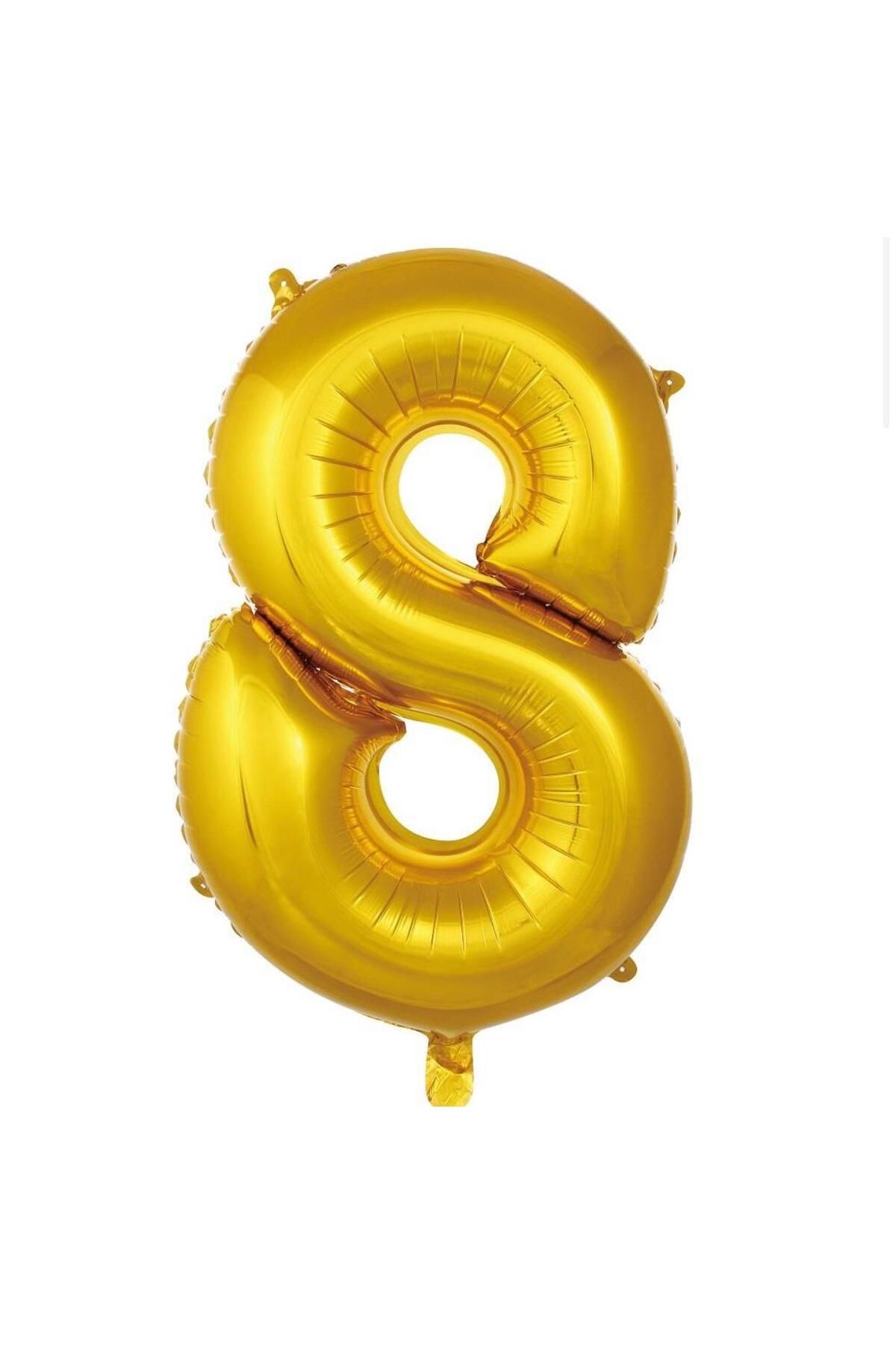 MİNAY 8 RAKAM FOLYO BALON ALTIN / GOLD RENK 40" 100cm