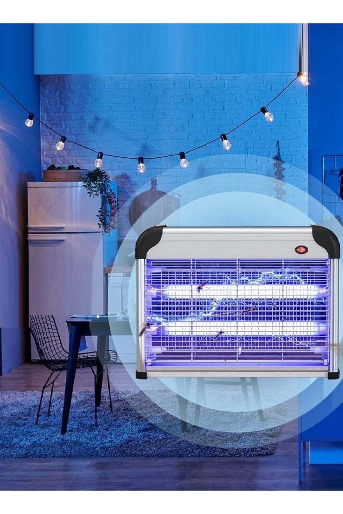 DLC-Electric insect zapper, mosquito net, for flying insects, flies, wasps, and mosquitoes, with a 4