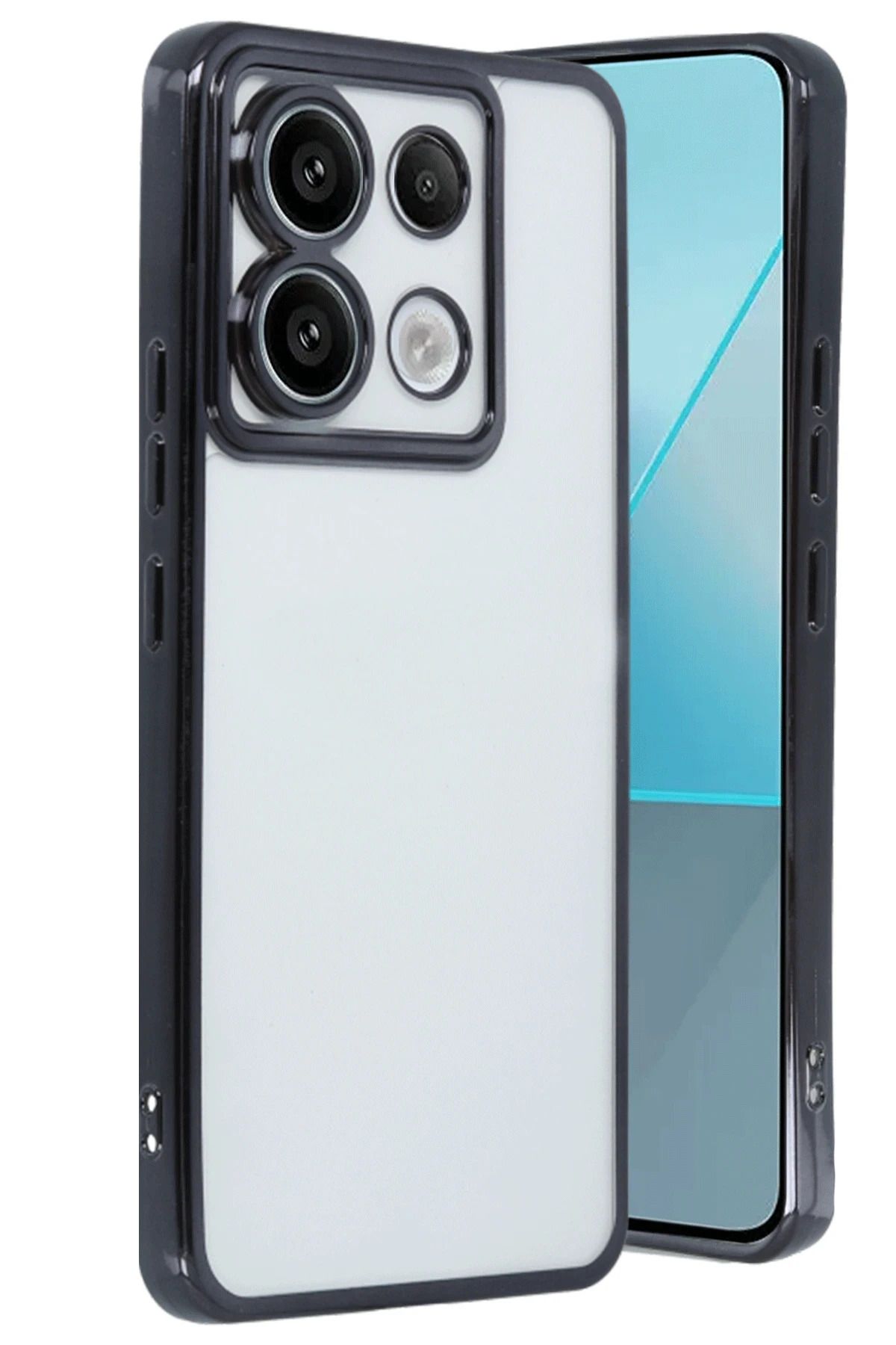 NewFace Xiaomi Poco X6 Kılıf Lensli Silikon - Siyah ALMLA