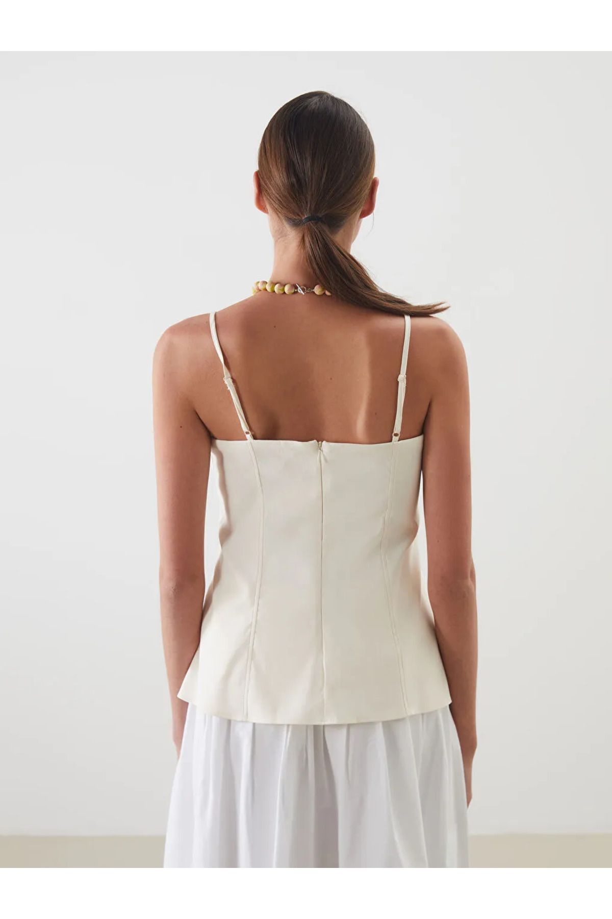 LC Waikiki-Lcw Vision Ecru Square Neck Strap Blouse 4