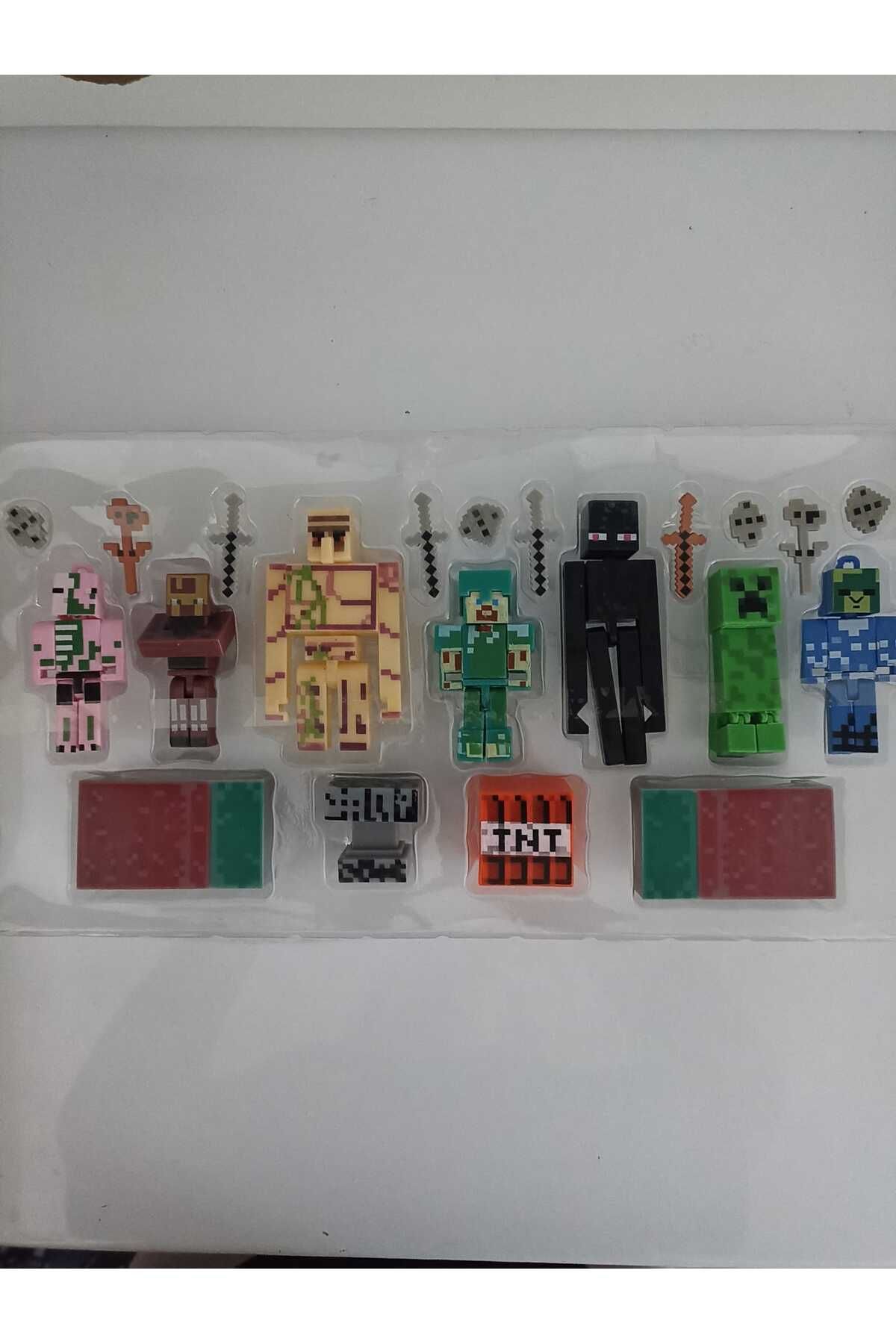 smilechild Oyuncak Figürleri Oyuncak 21 Parça Figür Oyuncak Set Creeper Tnt Enderman Yatak