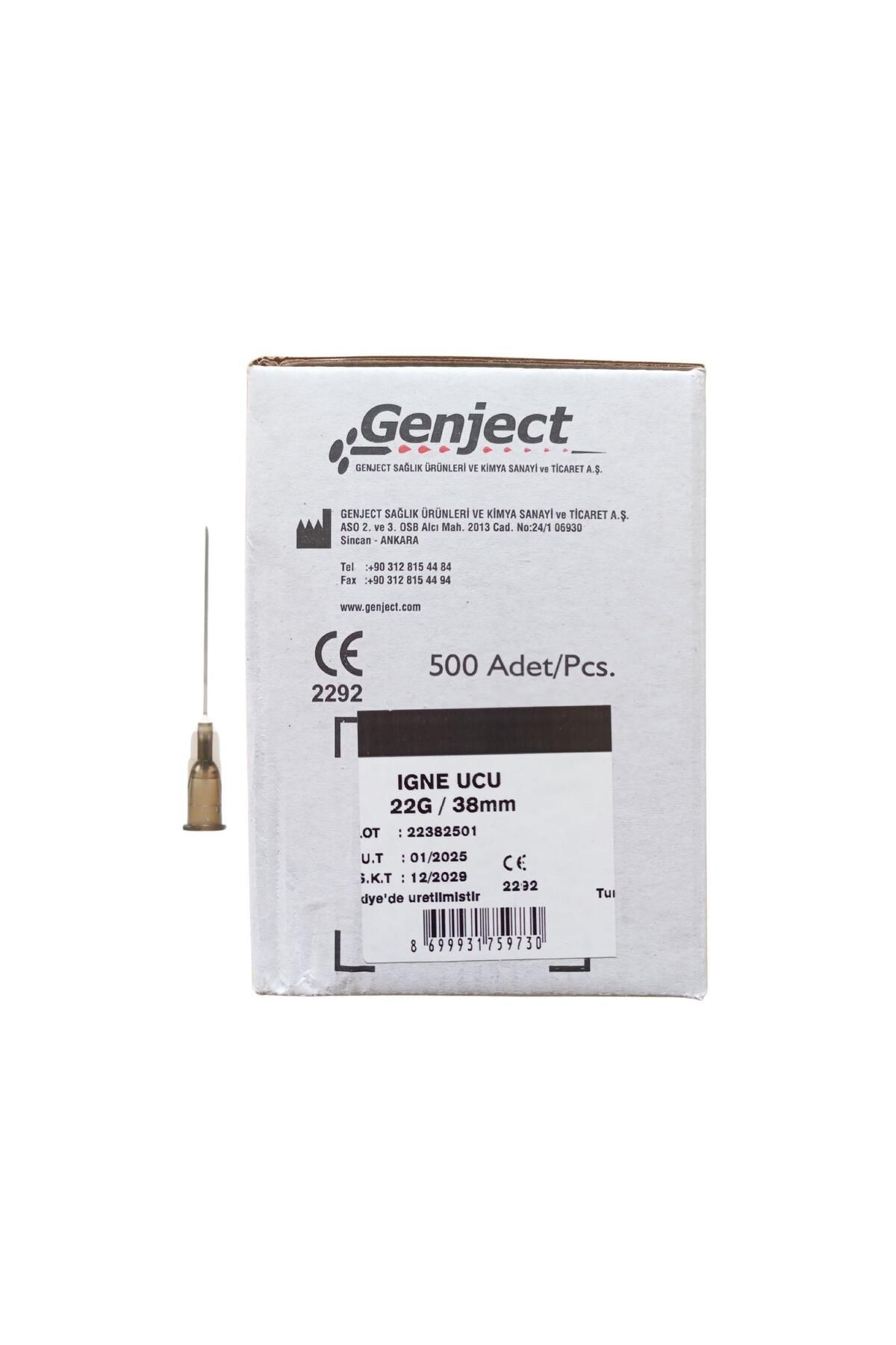Genject - ENJEKTÖR UCU 38MM SİYAH 22G - 250 ADET