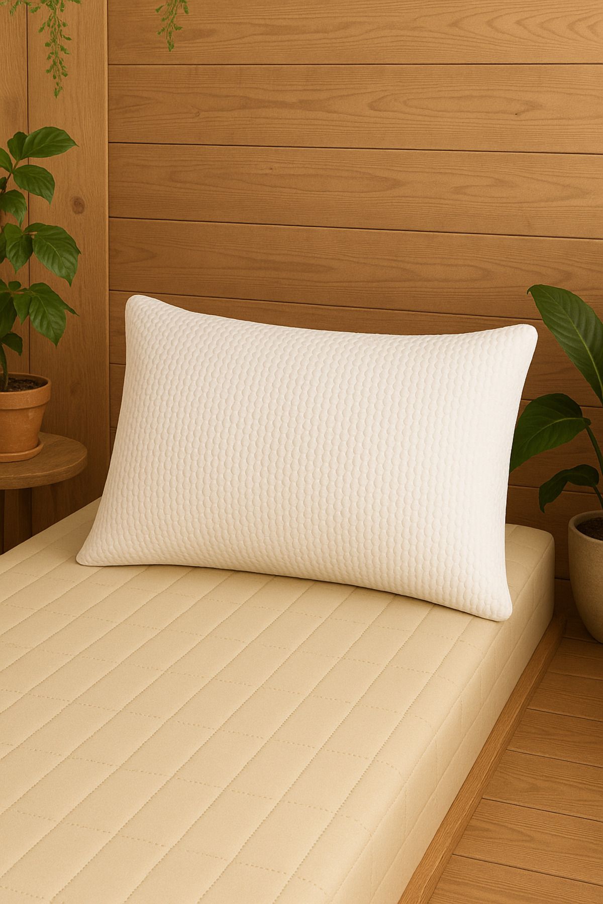 Nehos tekstil Bambu Petek Dokulu Yastık Alezi 50x70 cm Fermuarlı, Nefes Alabilir, Antibakteriyel Kılııf 1 Adet