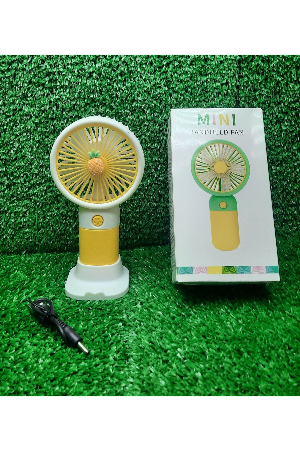 TOYSTAR Taşınabilir Şarjlı Mini El Fanı , Masa Fanı Güçlü Vantilatör Pervane Sarı 15 cm