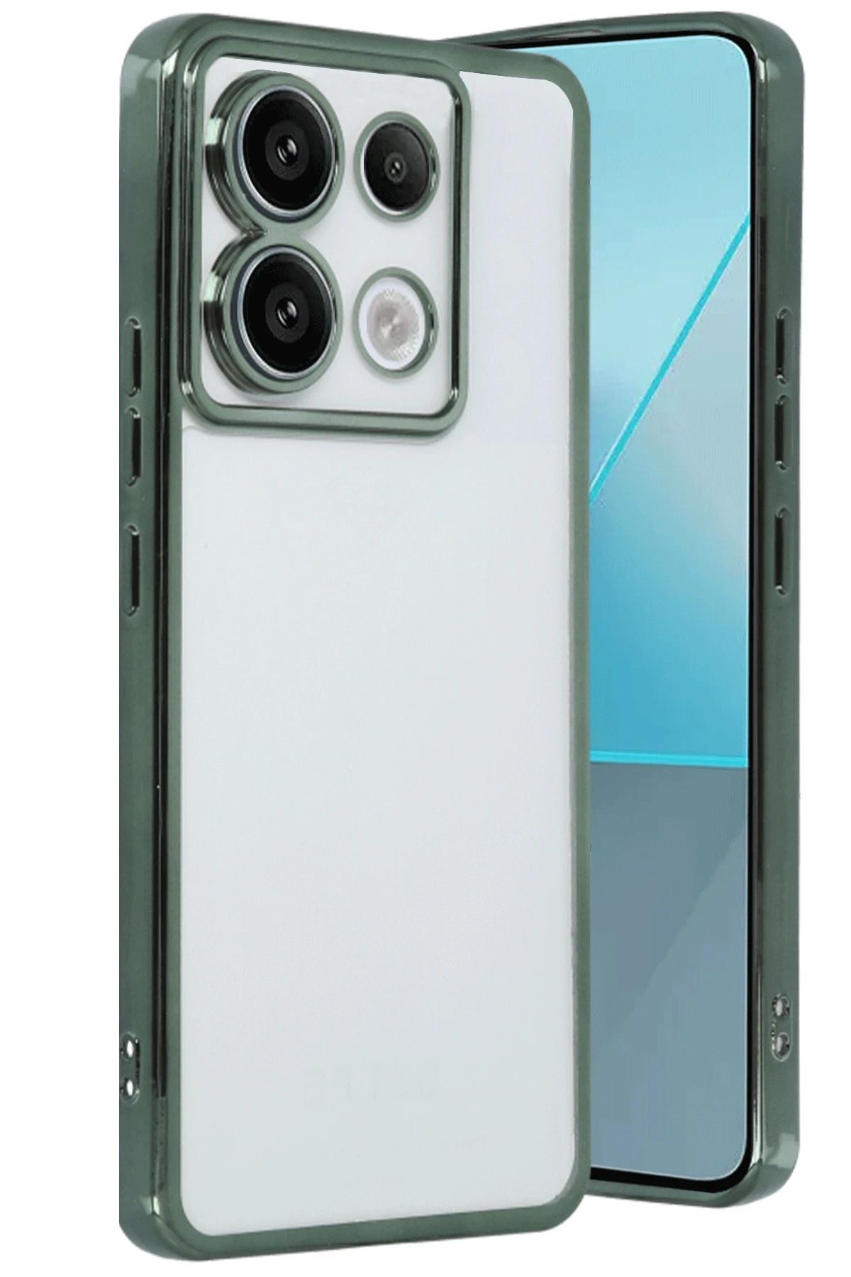 NewFace Xiaomi Poco X6 Kılıf Lensli Silikon - Yeşil GLSTD