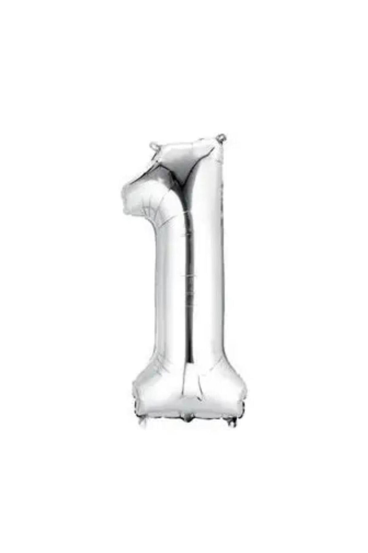 MİNAY 1 RAKAM FOLYO BALON GÜMÜŞ RENK 40" 100cm