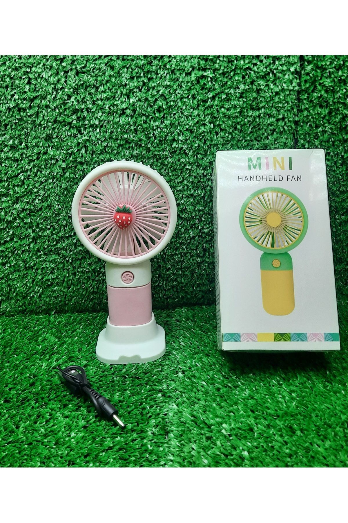 TOYSTAR Taşınabilir Şarjlı Mini El Fanı , Masa Fanı Güçlü Vantilatör Pervane Pembe 15 Cm