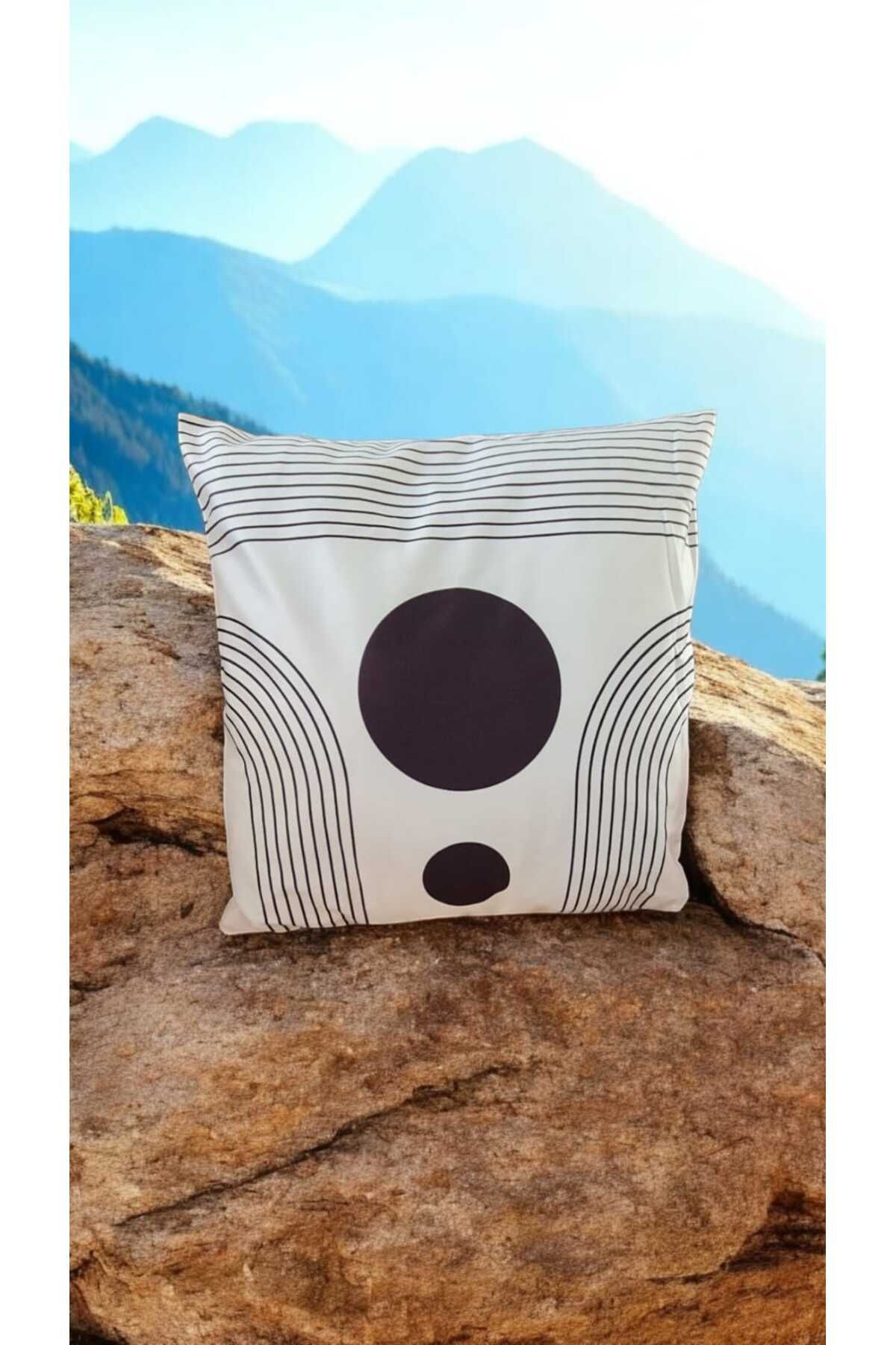 SANDS UNIQUE Modern Geometrik Tekli Yastık Kılıfı – Siyah & Beyaz
