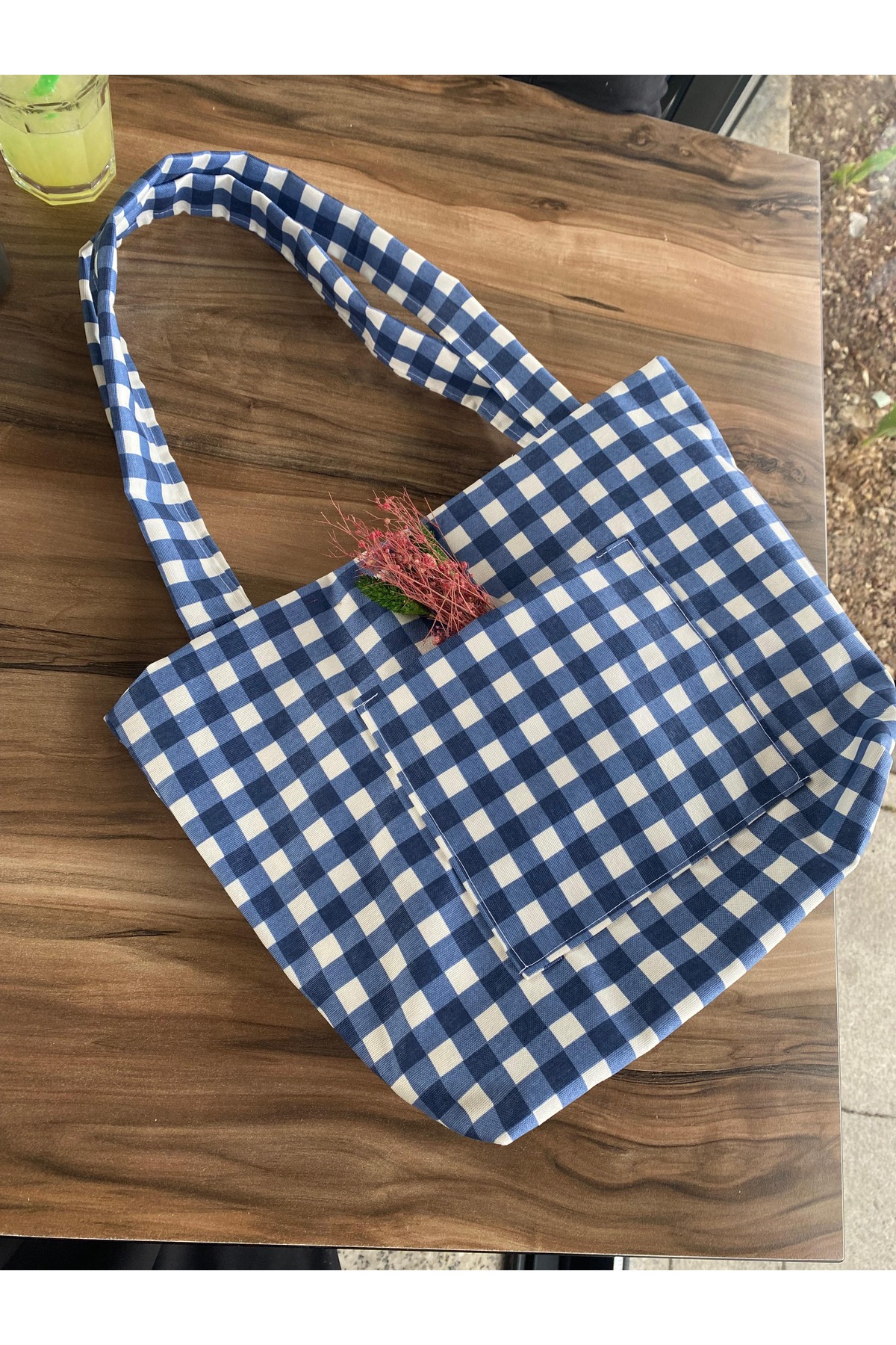 Handmade Su Geçirmez Pötikare kol çantası, Omuz Çanta, Laptop çanta,Kitap çanta Astarlı çanta makyaj çanta görsel 4