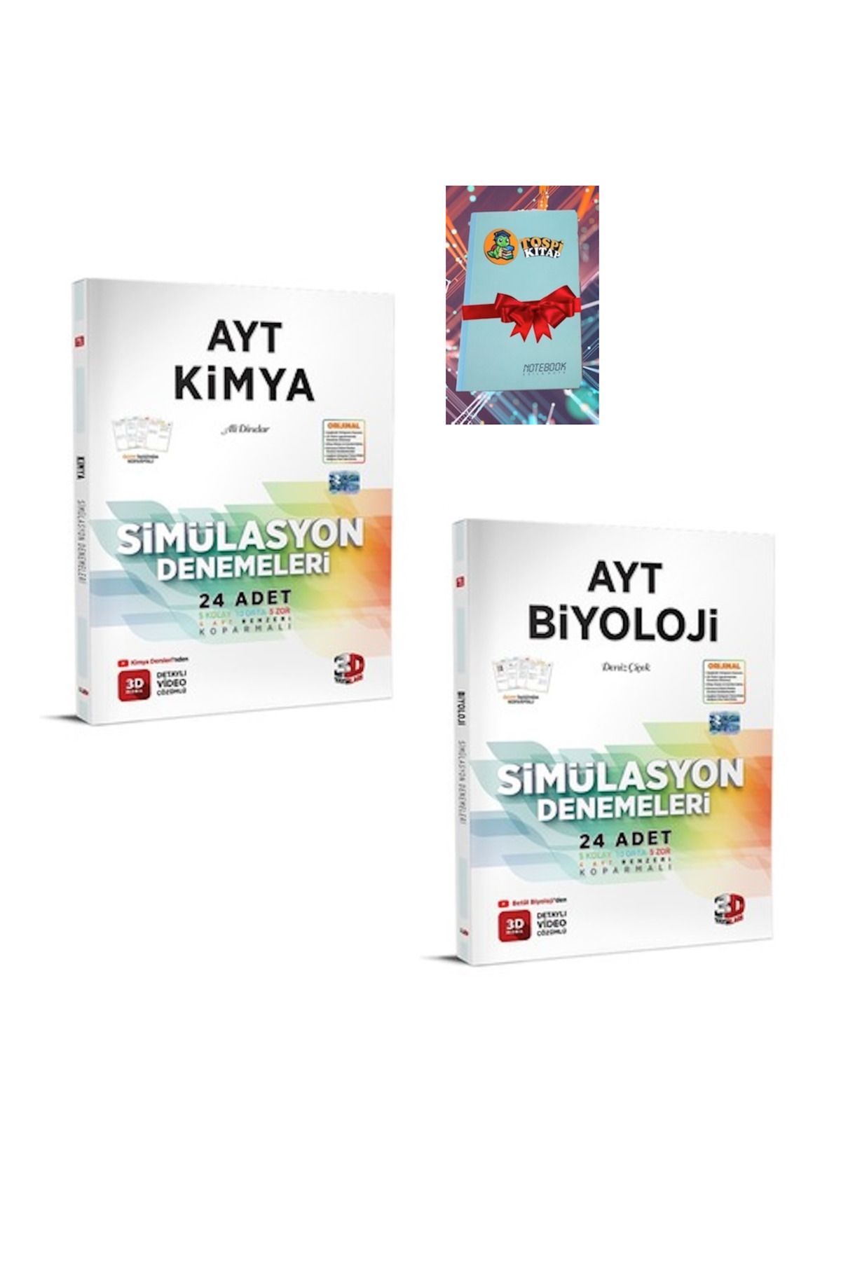 3D Yayınları AYT 3D Simülasyon KİMYA + BİYOLOJİ Denemeleri ( DEFTER HEDİYELİ)