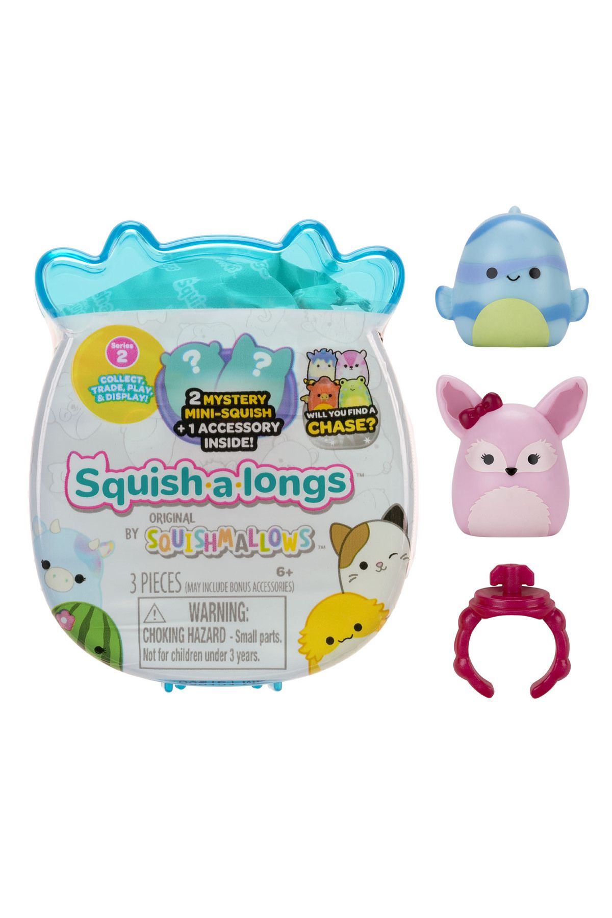 Squishmallows Squish-a-longs 2 Figür + Yüzük Sürpriz Paket Seri 2 AL0001