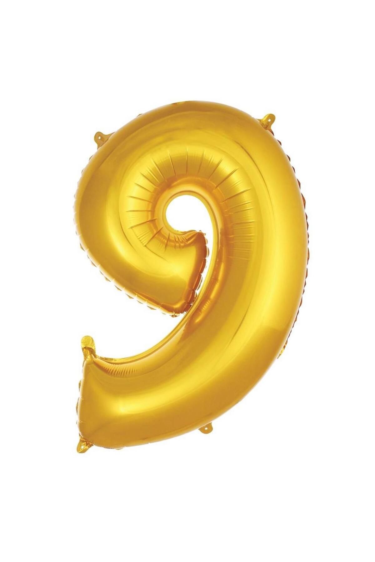 MİNAY 9 RAKAM FOLYO BALON ALTIN / GOLD RENK 40" 100cm