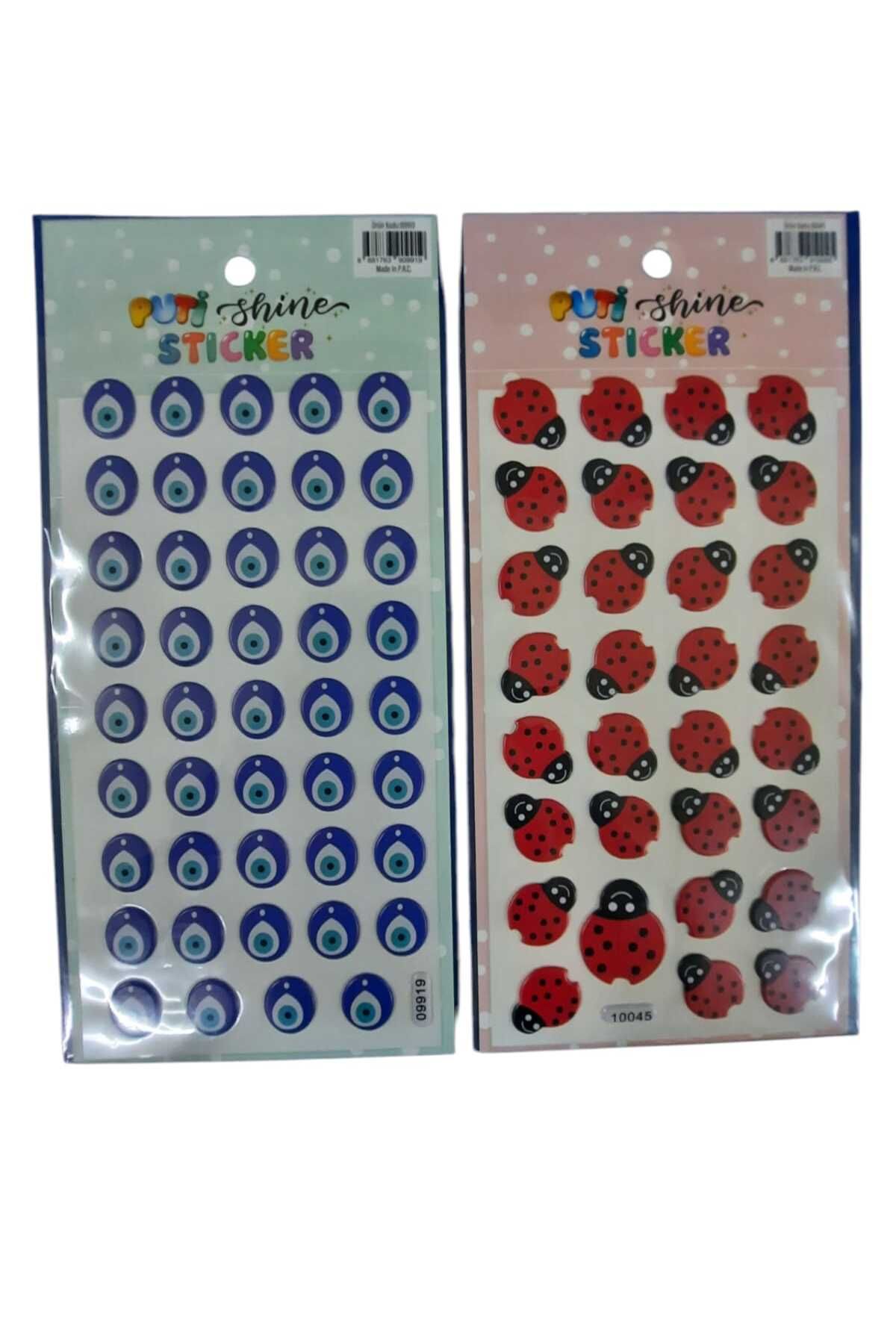 Kırtasiye Ofisi STICKER KABARTMALI NAZAR BONCUĞU - UĞUR BÖCEĞİ 2 Lİ SET