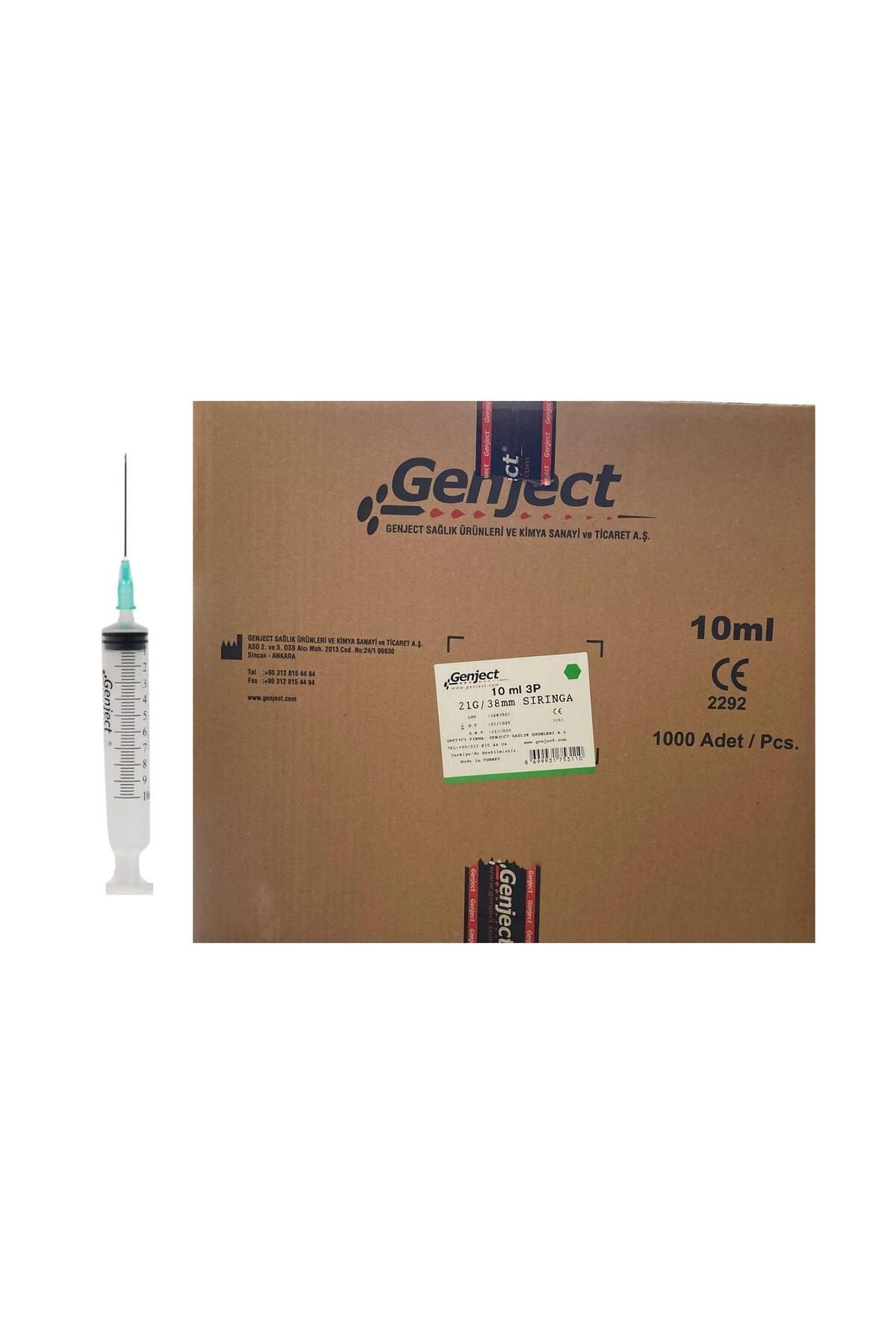 Genject - 10 ML 3PARÇA 21G 0.80X38MM ENJEKTÖR - 1000 ADET