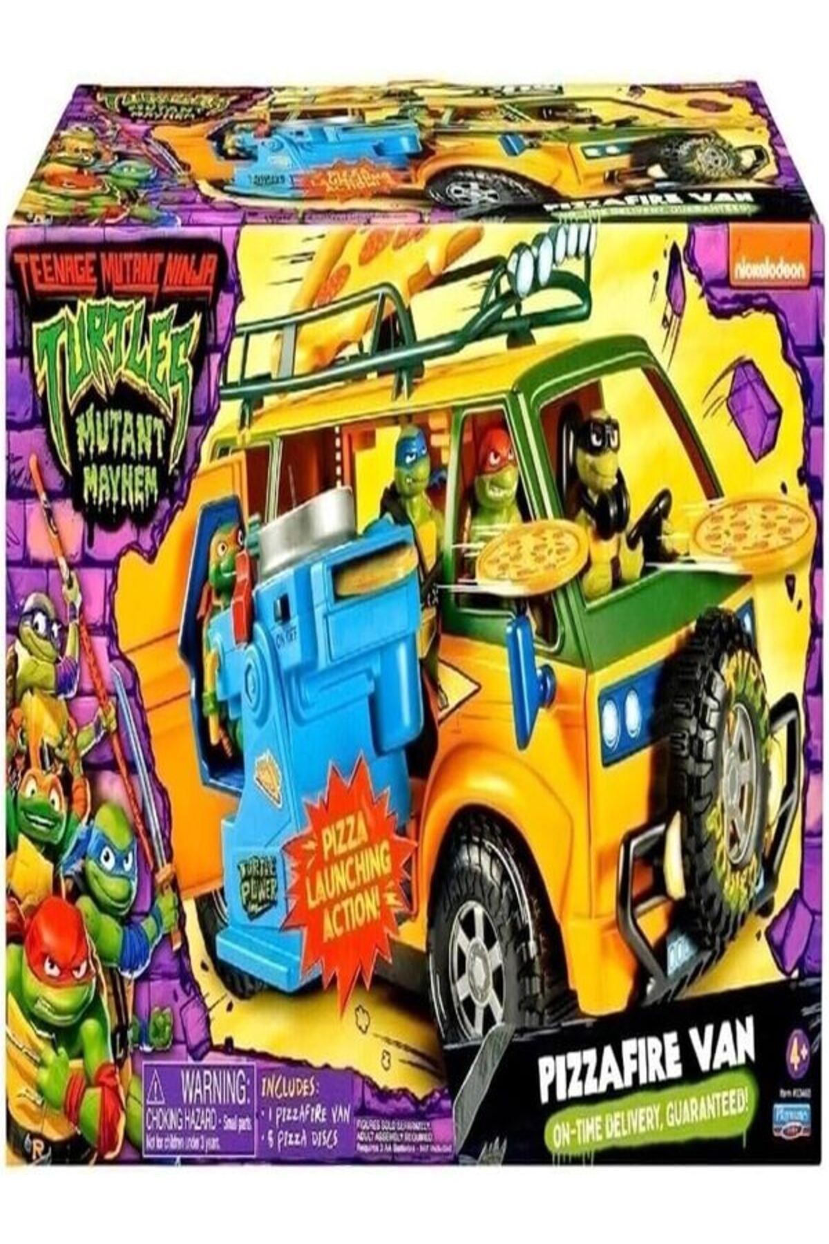 Teenage Mutant Ninja Turtles-TMNT Mutant Mayhem Pizza Fire Delivery Van with Launcher – Fits All 4 Turtles – by Playmates Toys 6