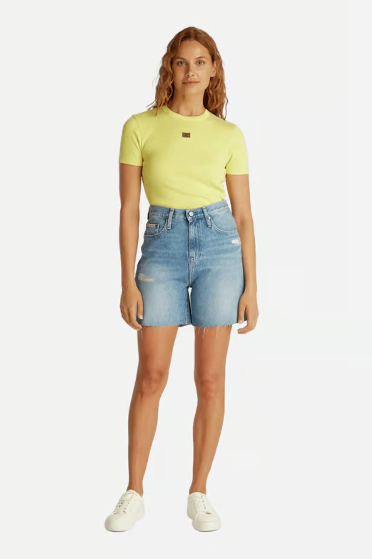 Calvin Klein Kadın Yüksek Bel Kısa Boy Cep Detay Lacivert Şort J20J225513-1A4