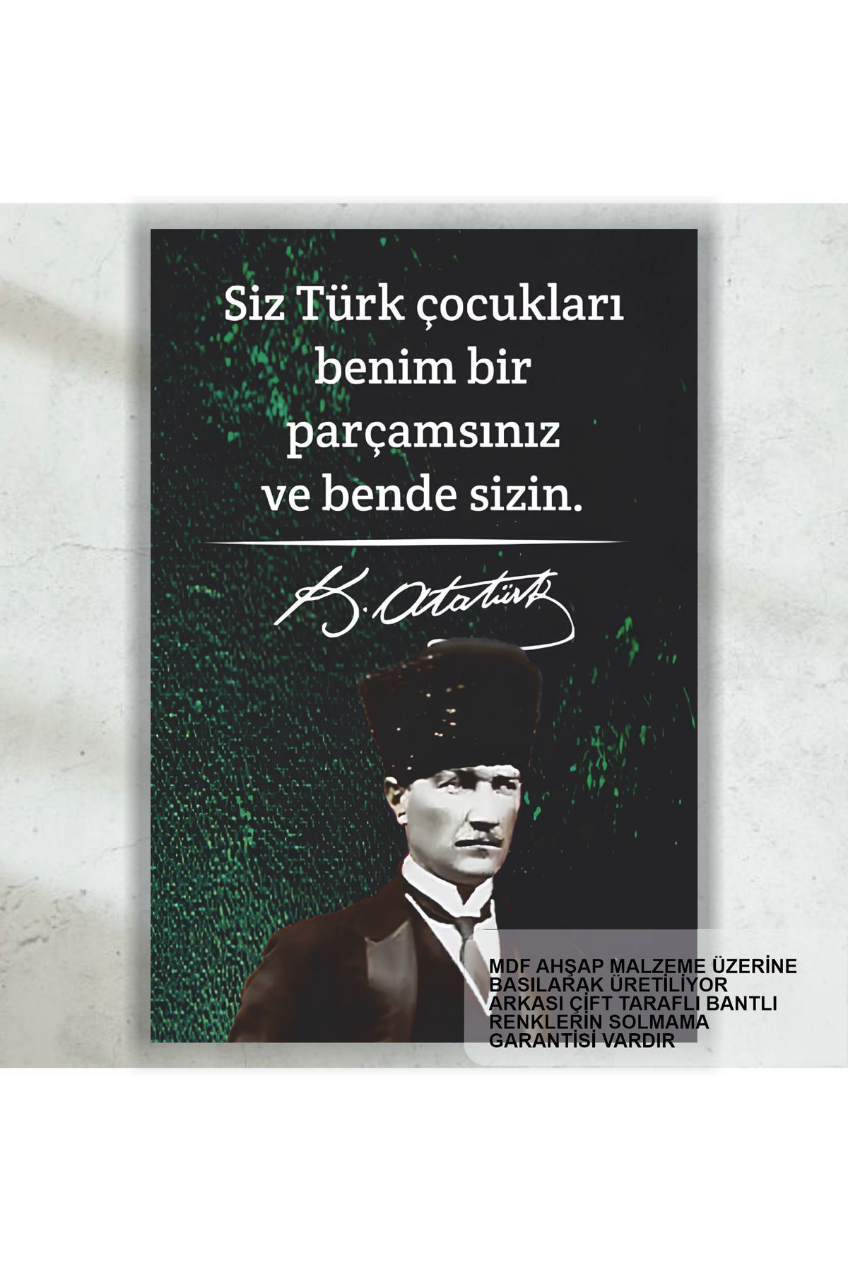 Hayat Poster Atatürk sözleri mdf ahşap tablo Türk Çocukları retro ahşap poster