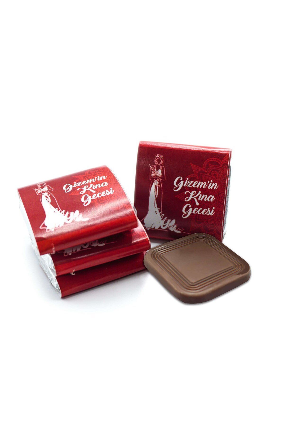 Nin Chocolate Nin Kına Çikolatası Dökme Kırmızı Baskılı (70 Adet Madlen Çikolata)