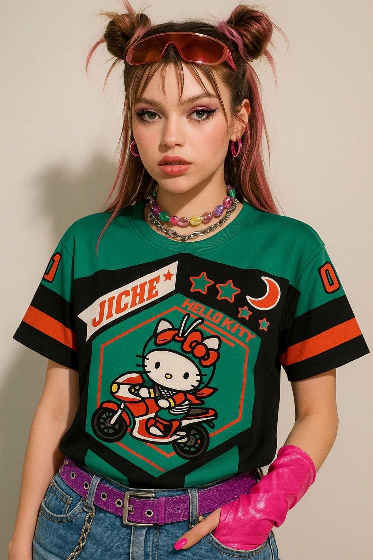 Violon Motorbike Hello Kitty Detail Unisex Jersey Forma