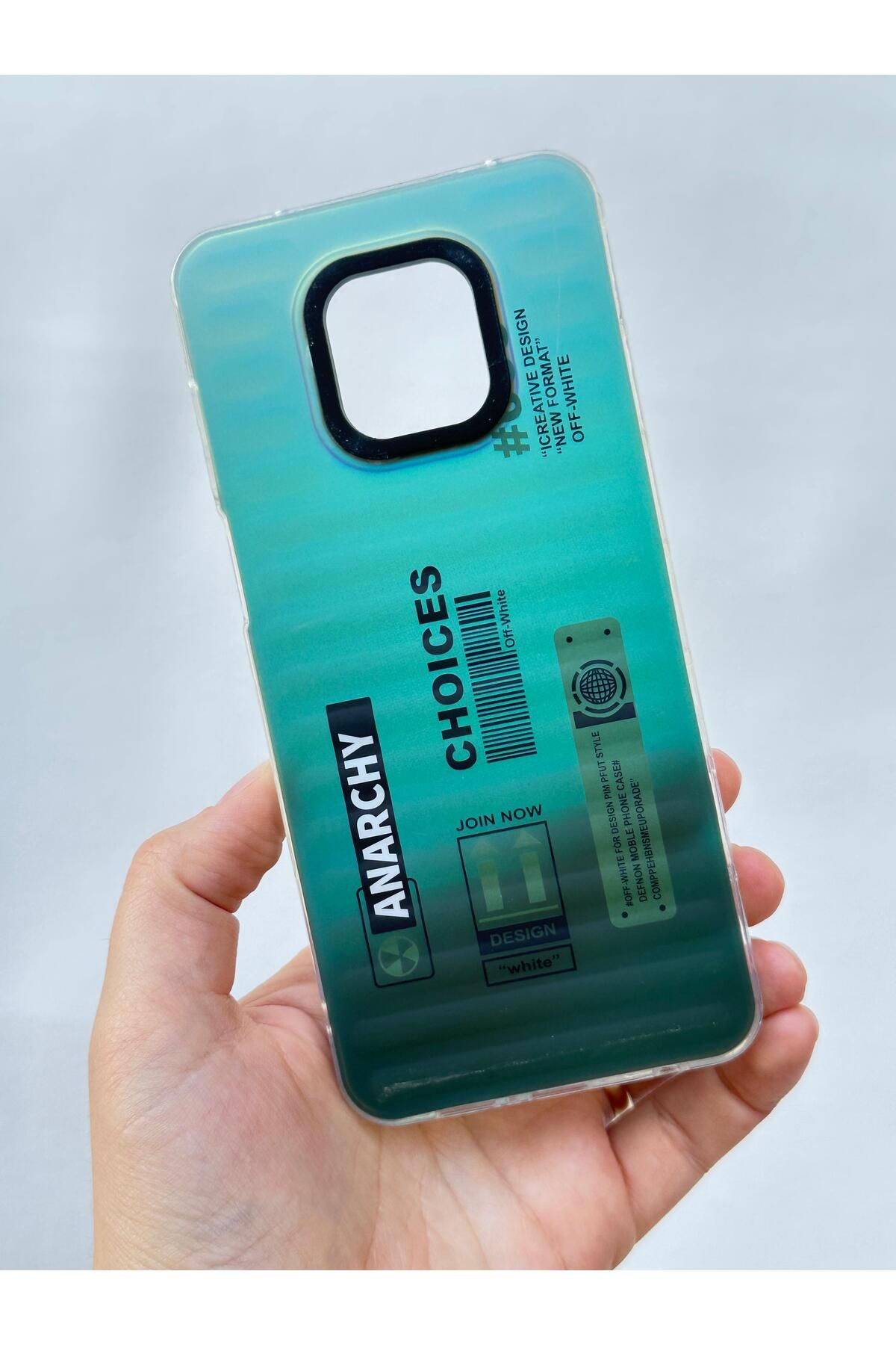 Vip Case RM NOTE 9 PRO Hologramlı Renk Değiştiren Kamera Çıkıntılı Trend Marka Tasarım Label Kılıf