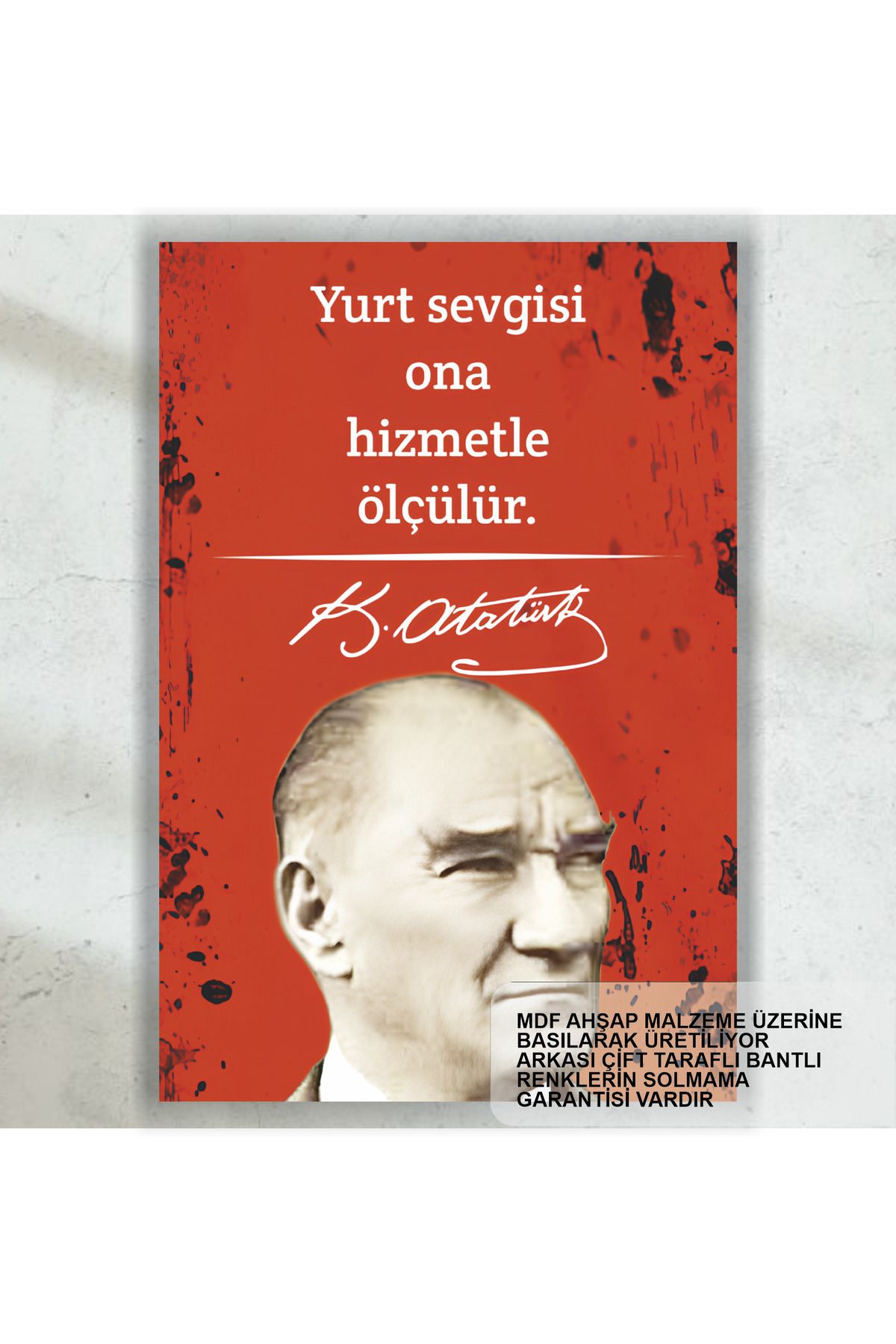 Hayat Poster Atatürk sözleri mdf ahşap tablo yurt sevgisi retro ahşap poster