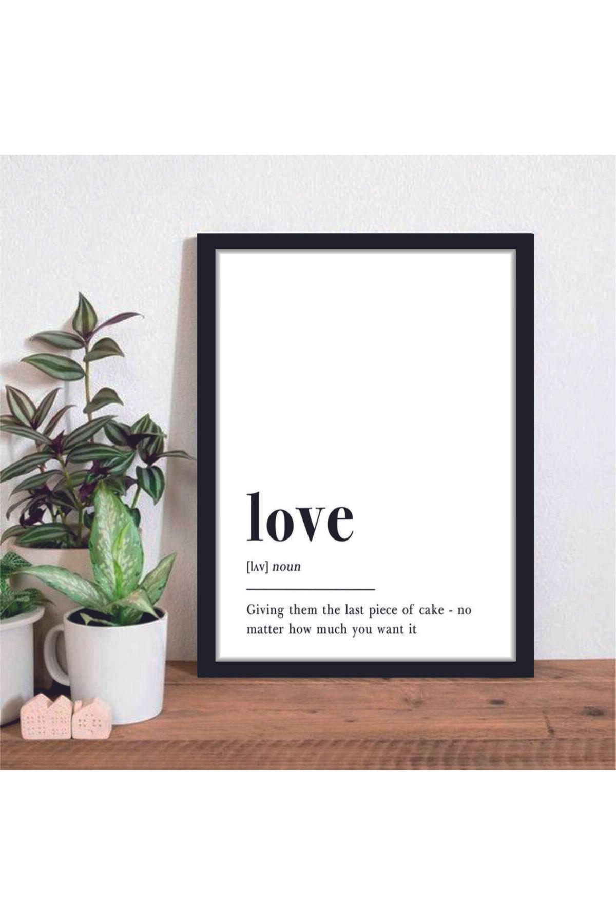PİXWALLART 1 Adet Home Love Yazılı Ahşap Mdf Çerçeve Görünümlü Mdf Tablosu