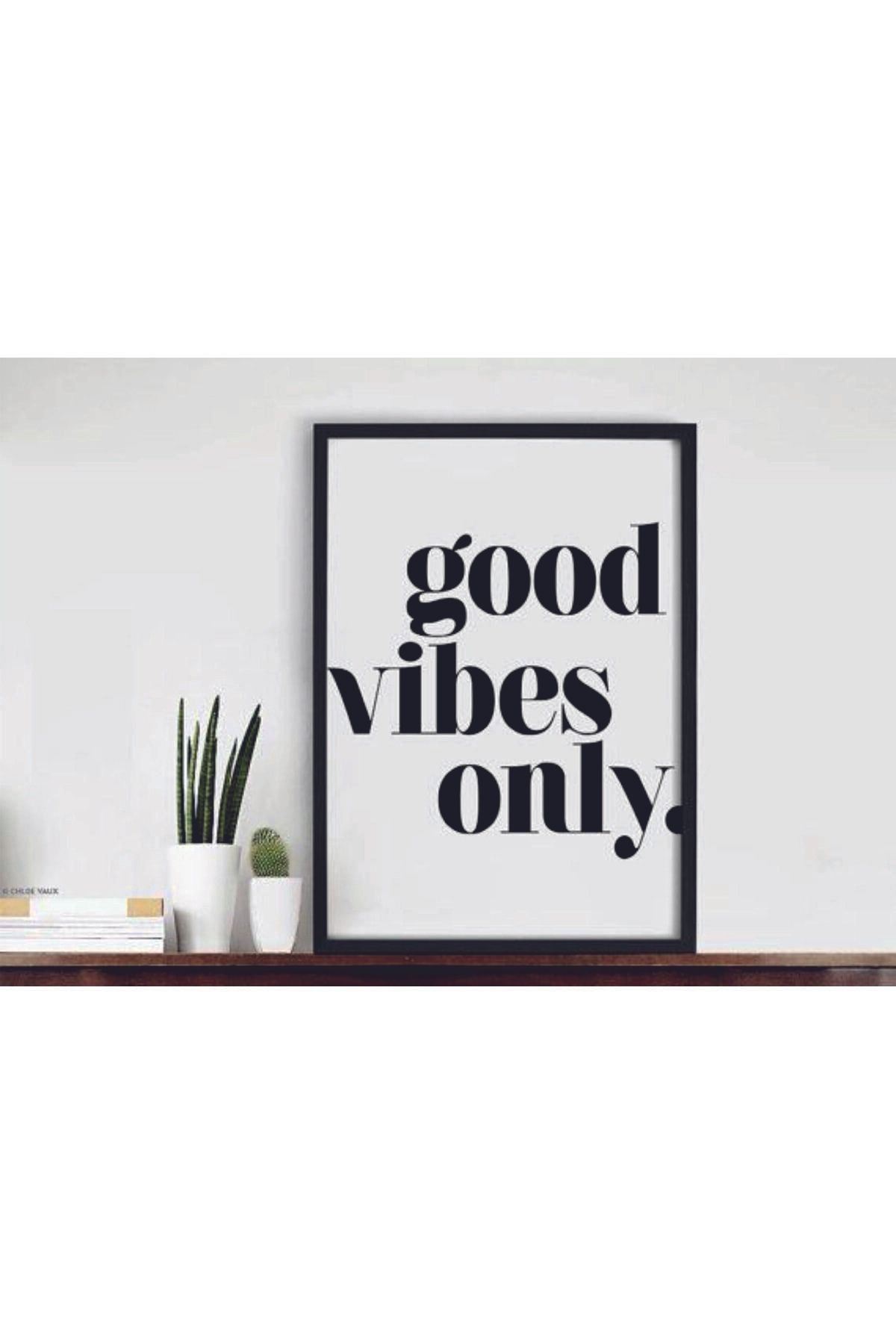 PİXWALLART 1 Adet Good Yazılı Ahşap Mdf Çerçeve Görünümlü Mdf Tablosu