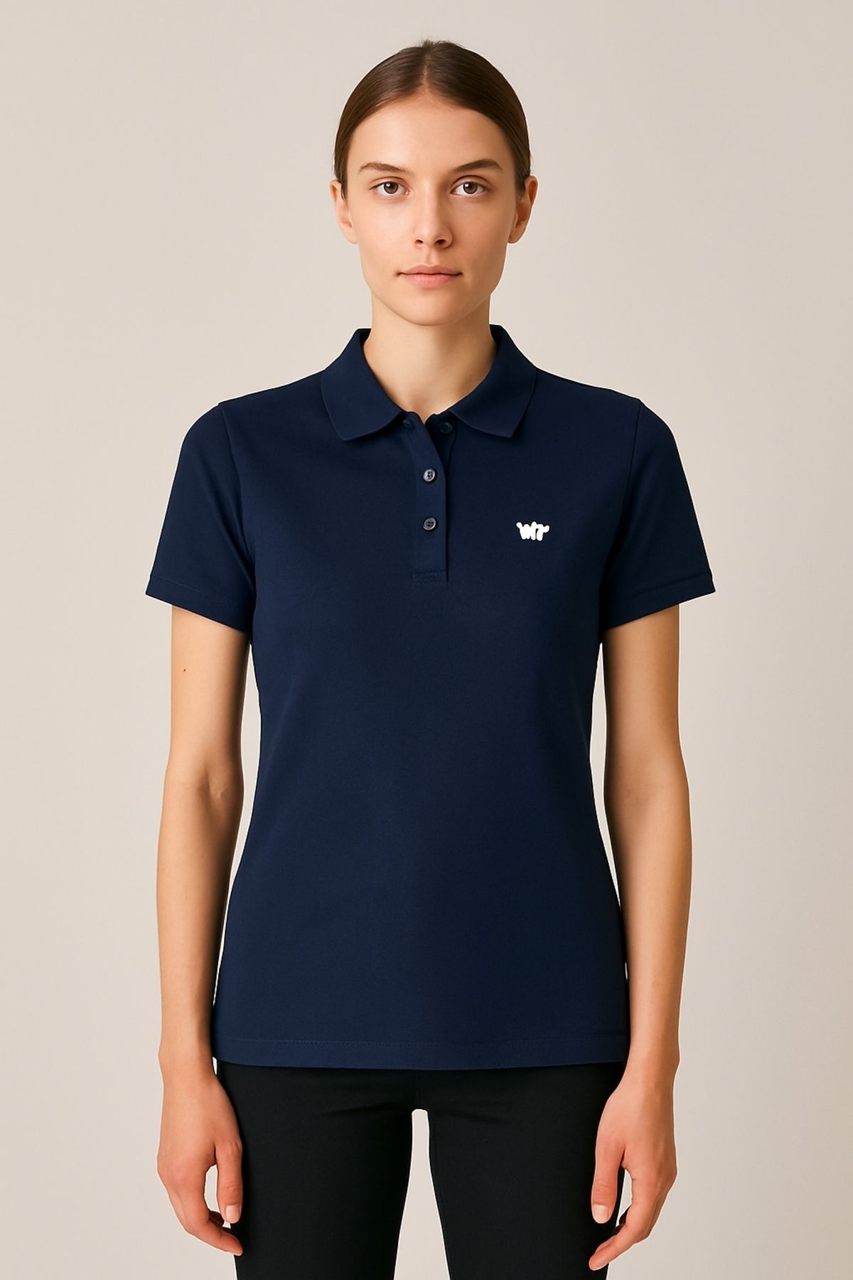comstar Kadın Kısa Kollu Slim Fit Basic Polo Yaka Tişört