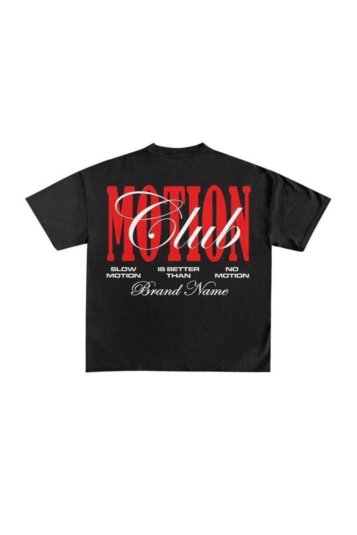 Violon Club Motion Baskılı Siyah Renk Oversize T-Shirt