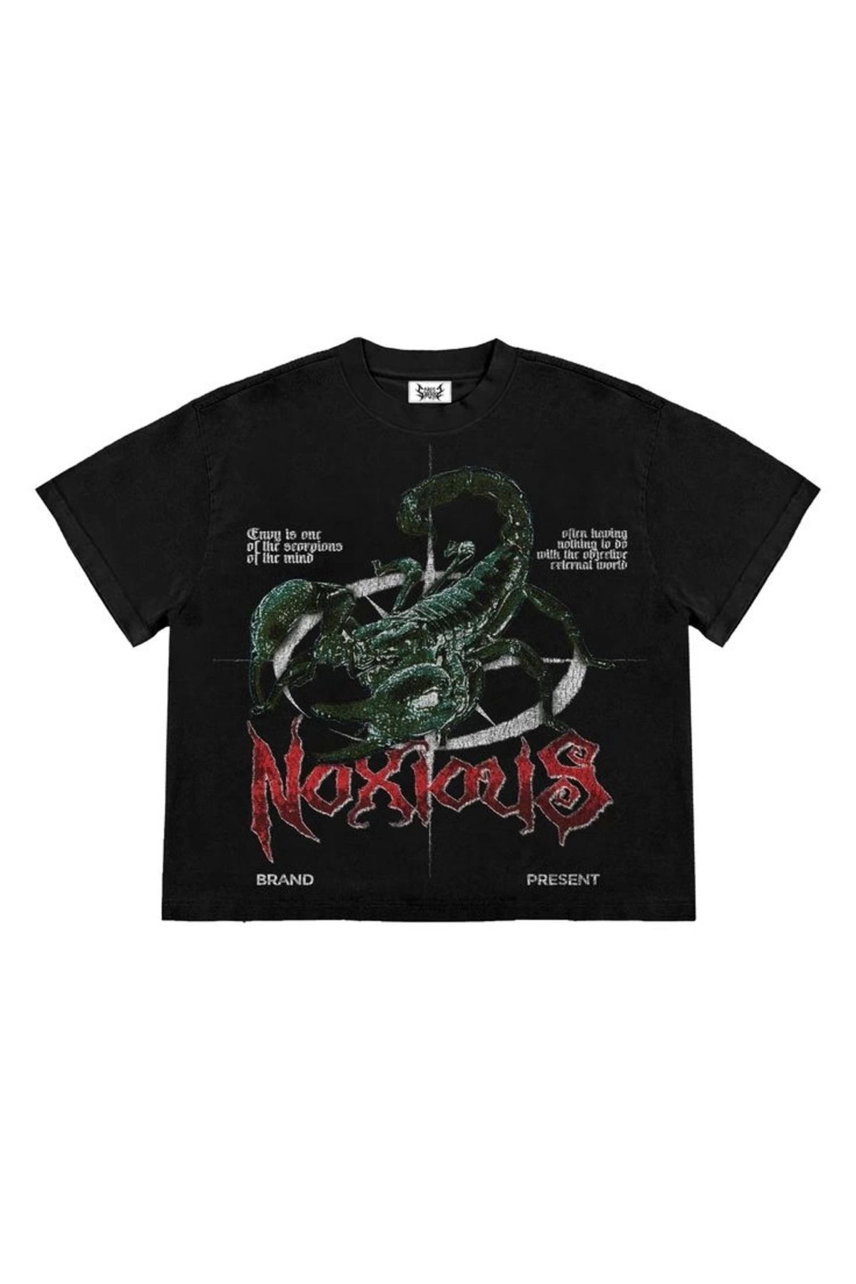 Violon Noxsus Baskılı Siyah Renk Oversize T-Shirt