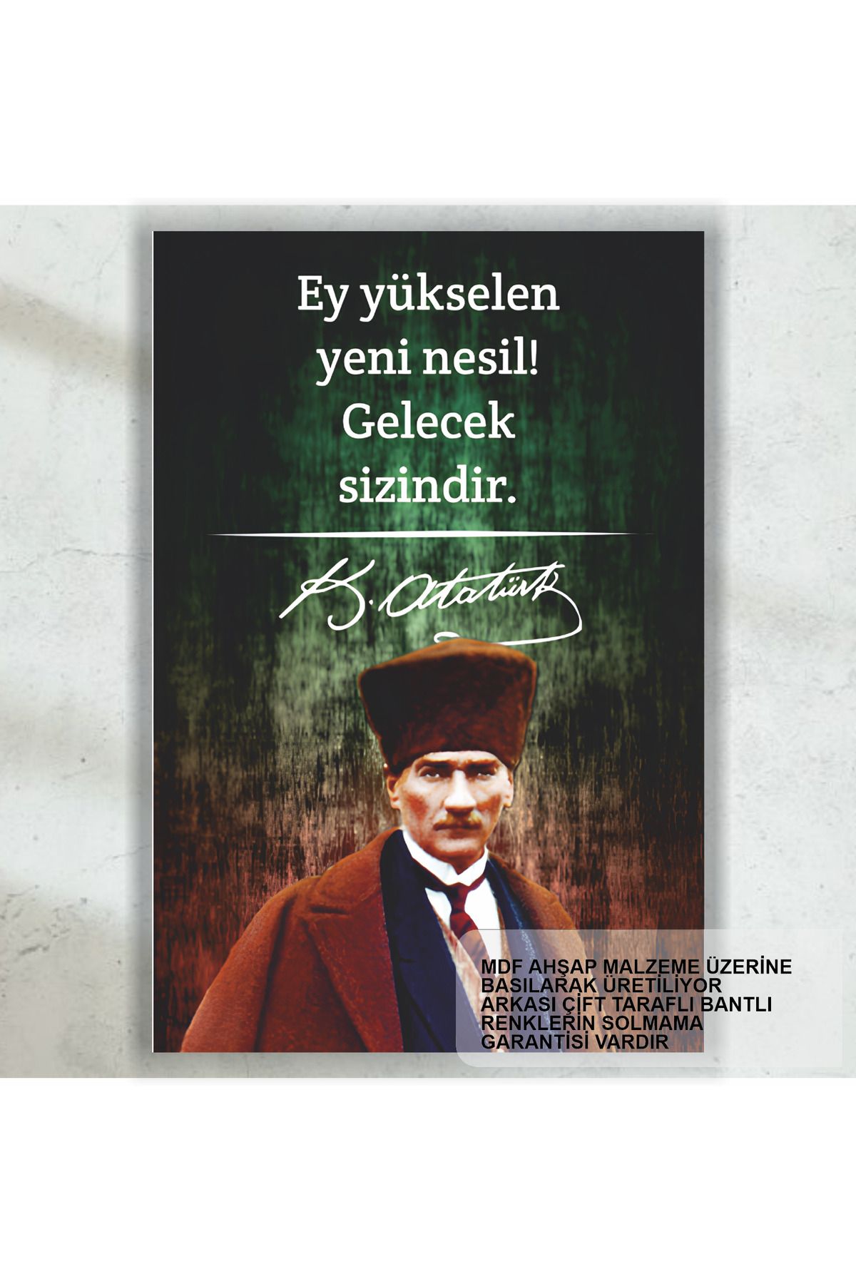 Hayat Poster ey yükselen yeni nesil Atatürk sözleri mdf tablo retro ahşap poster
