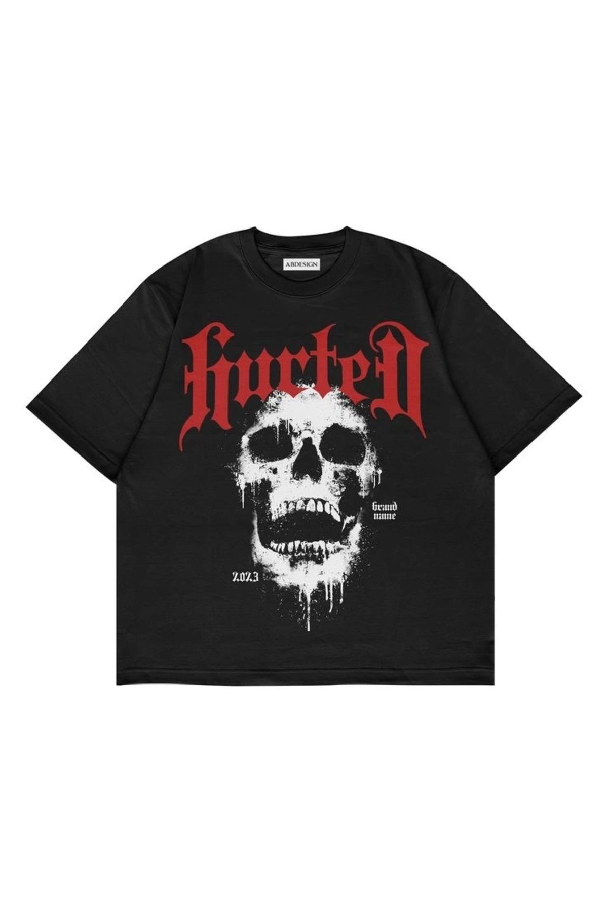 Violon Furted Baskılı Siyah Renk Oversize T-shirt