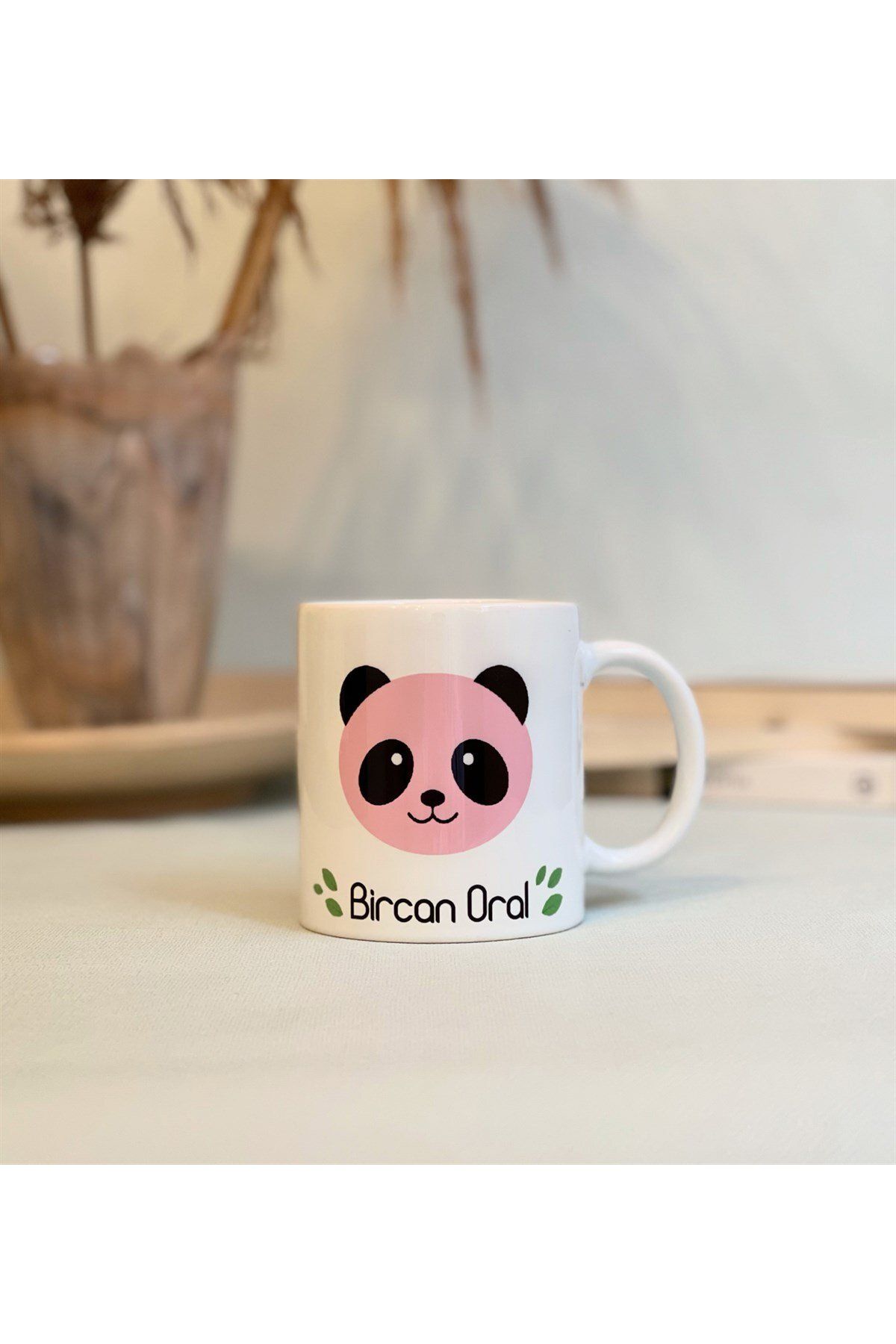 Gift Moda Kişiye Özel Pembe Panda Tasarımlı Kupa