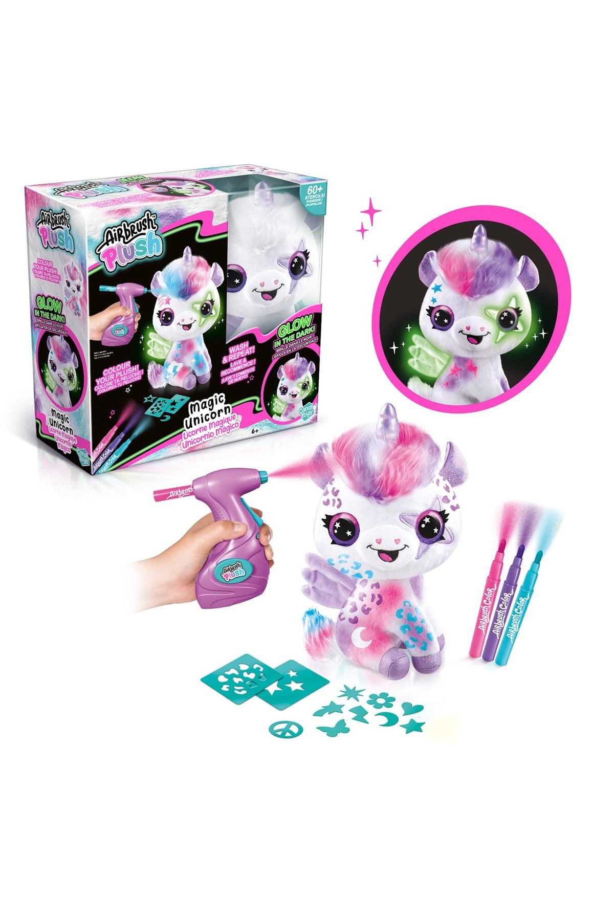 Mega Oyuncak Airbrush Plush Karanlıkta Parlayan Unicorn