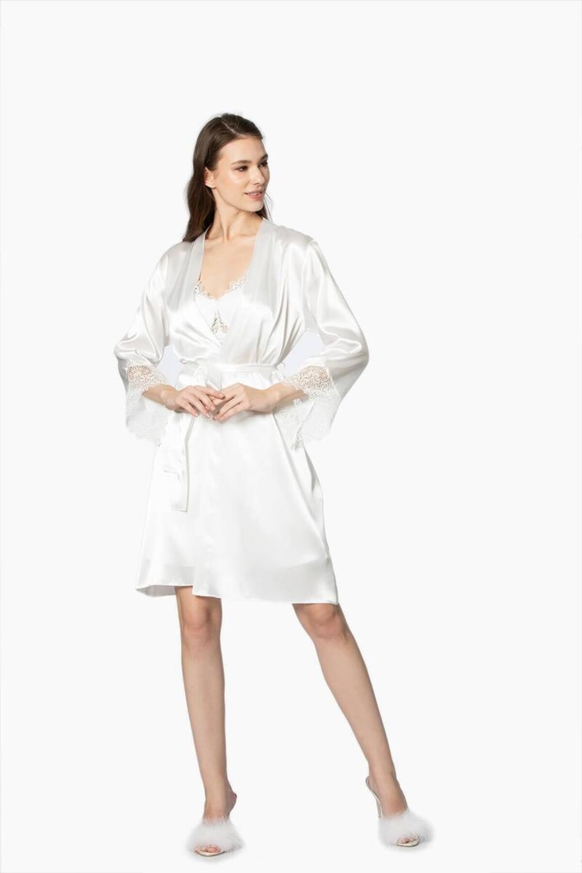 Pierre Cardin Pirre Cardin 6lı Dantelli Saten Çeyiz Seti