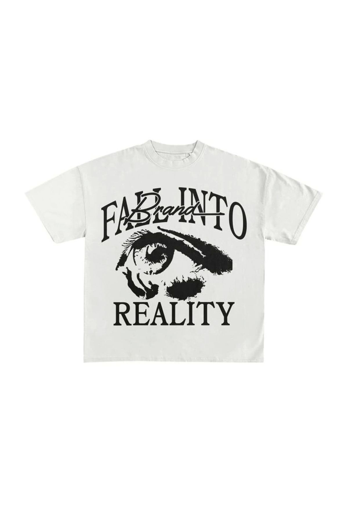 Violon Fabl İnto Reality Baskılı Beyaz Renk Oversize T-Shirt